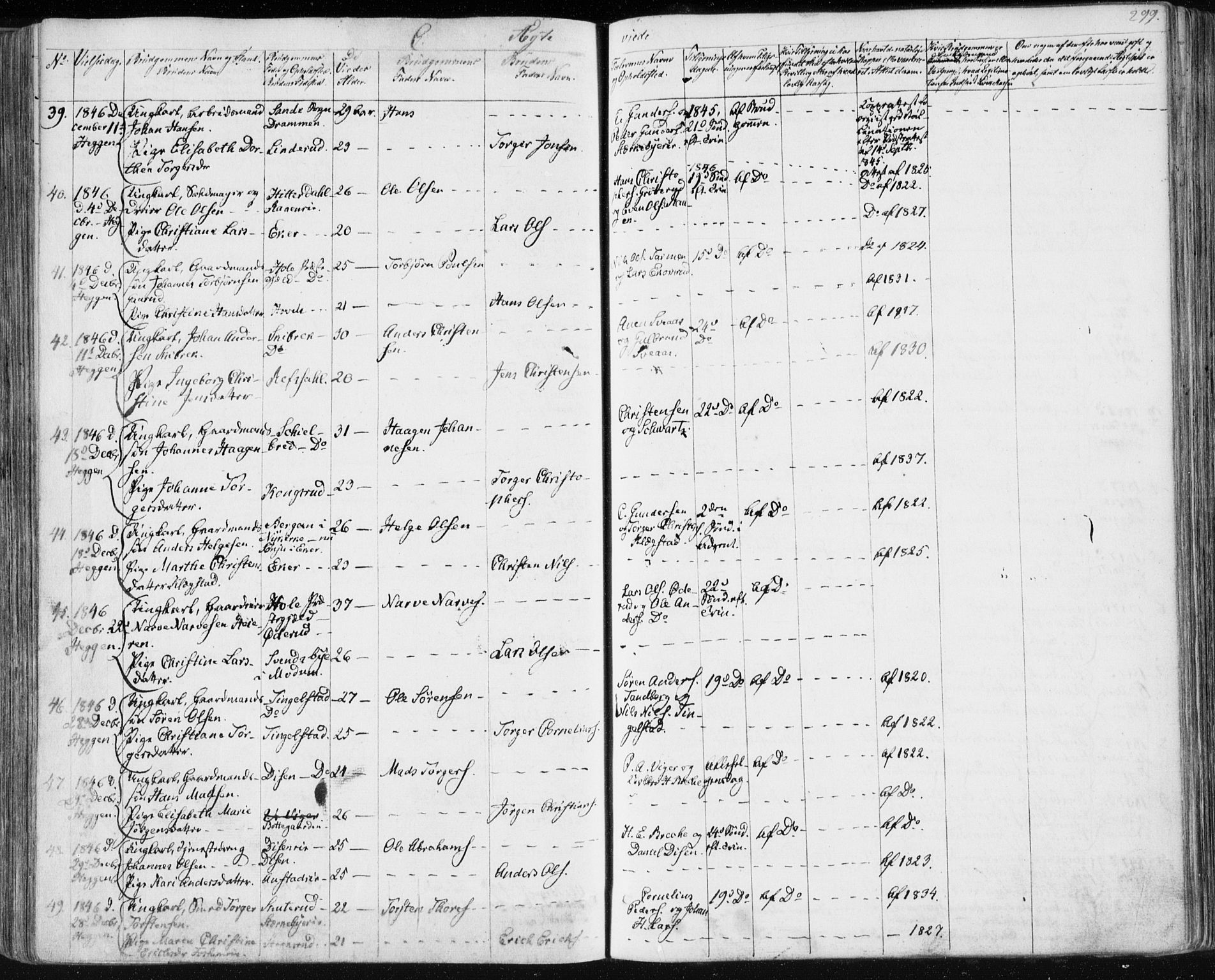 Modum kirkebøker, AV/SAKO-A-234/F/Fa/L0007: Parish register (official) no. 7, 1841-1850, p. 299