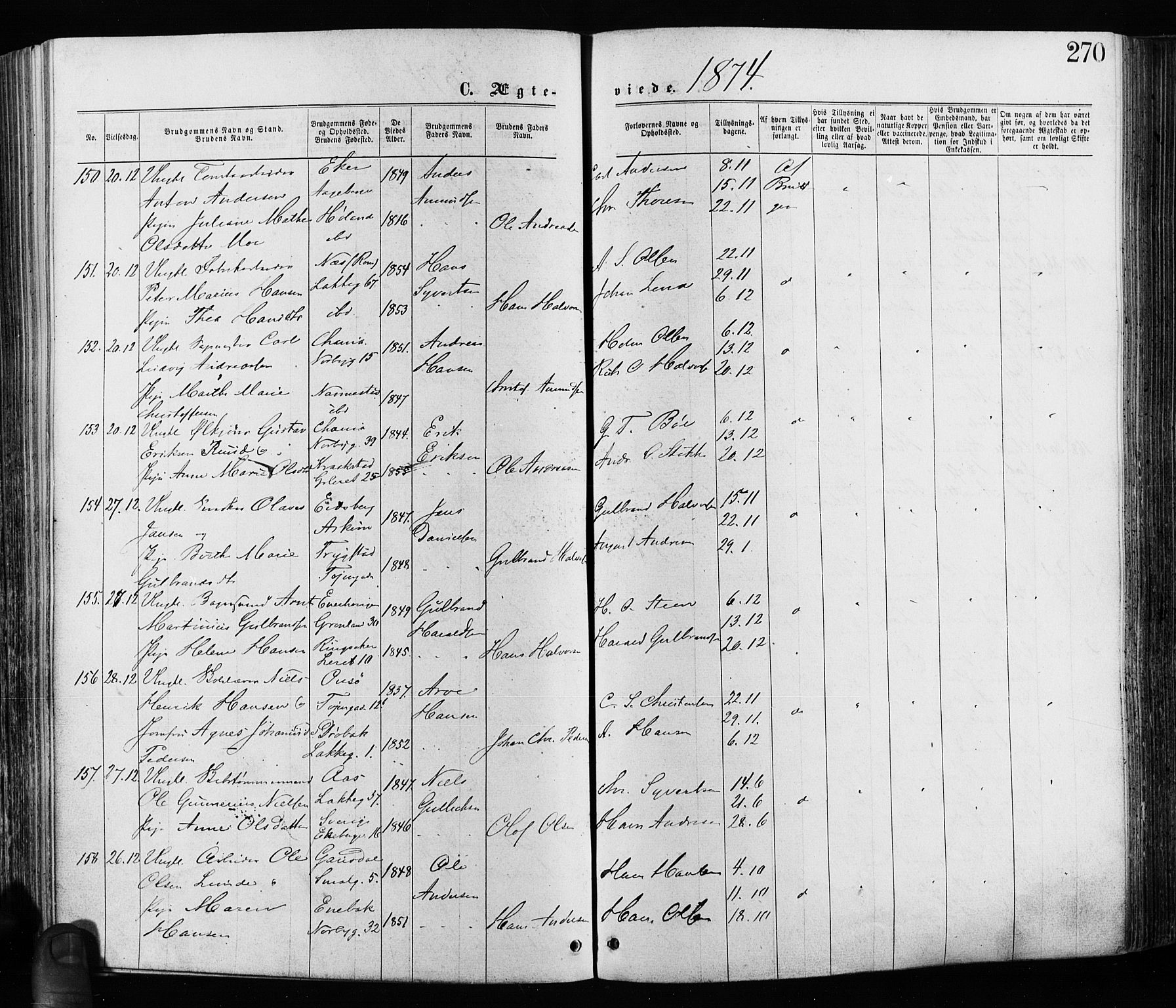 Grønland prestekontor Kirkebøker, SAO/A-10848/F/Fa/L0005: Parish register (official) no. 5, 1869-1880, p. 270