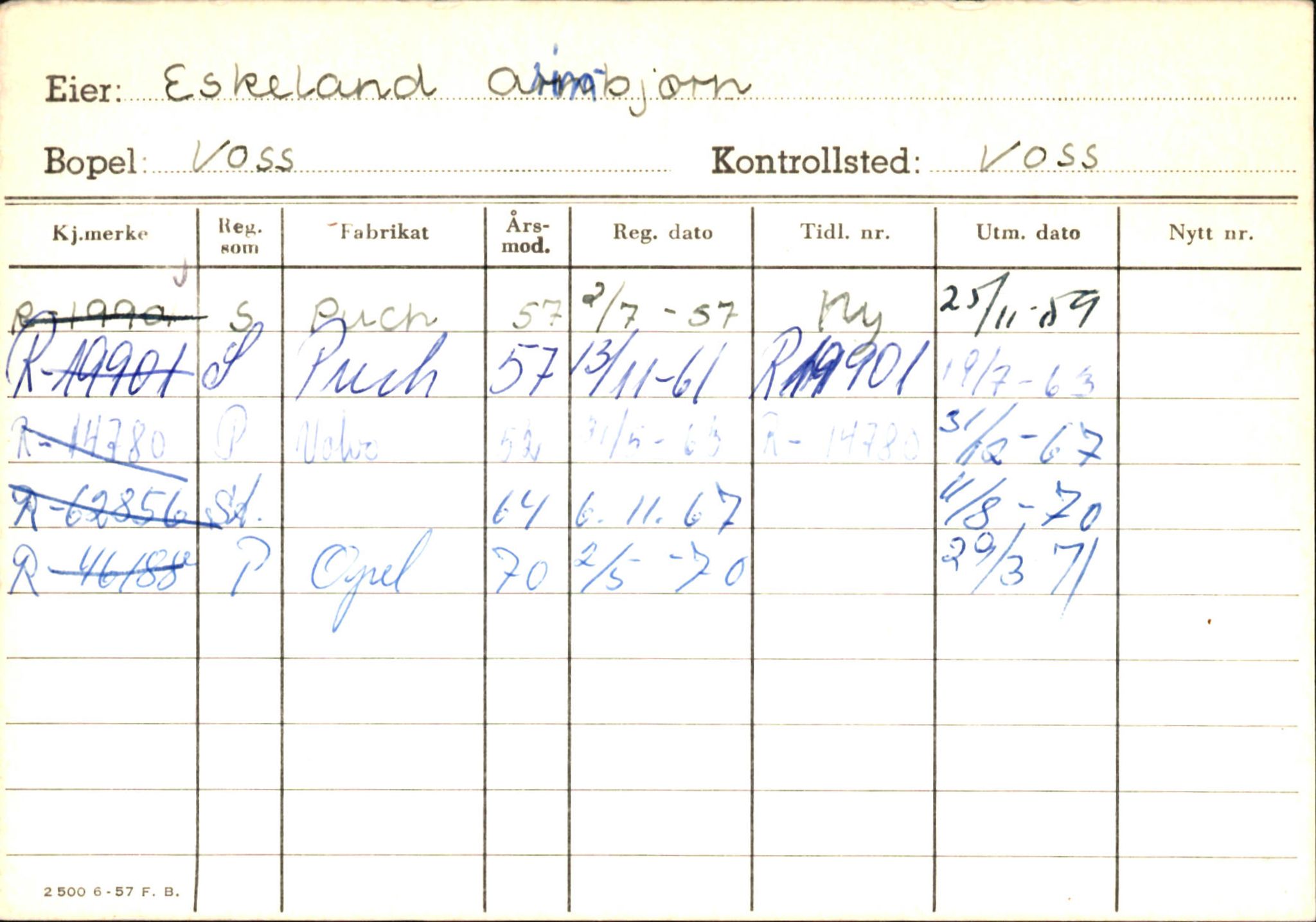 Statens vegvesen, Hordaland vegkontor, AV/SAB-A-5201/2/Ha/L0012: R-eierkort E-F, 1920-1971, p. 7