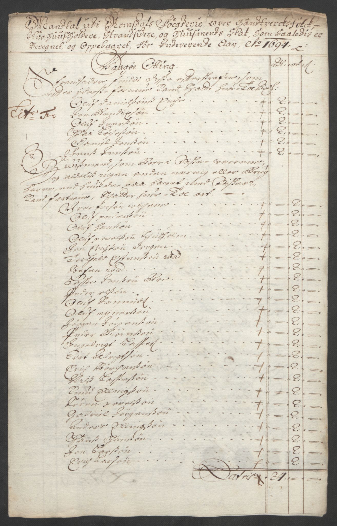 Rentekammeret inntil 1814, Reviderte regnskaper, Fogderegnskap, RA/EA-4092/R55/L3651: Fogderegnskap Romsdal, 1693-1694, p. 236