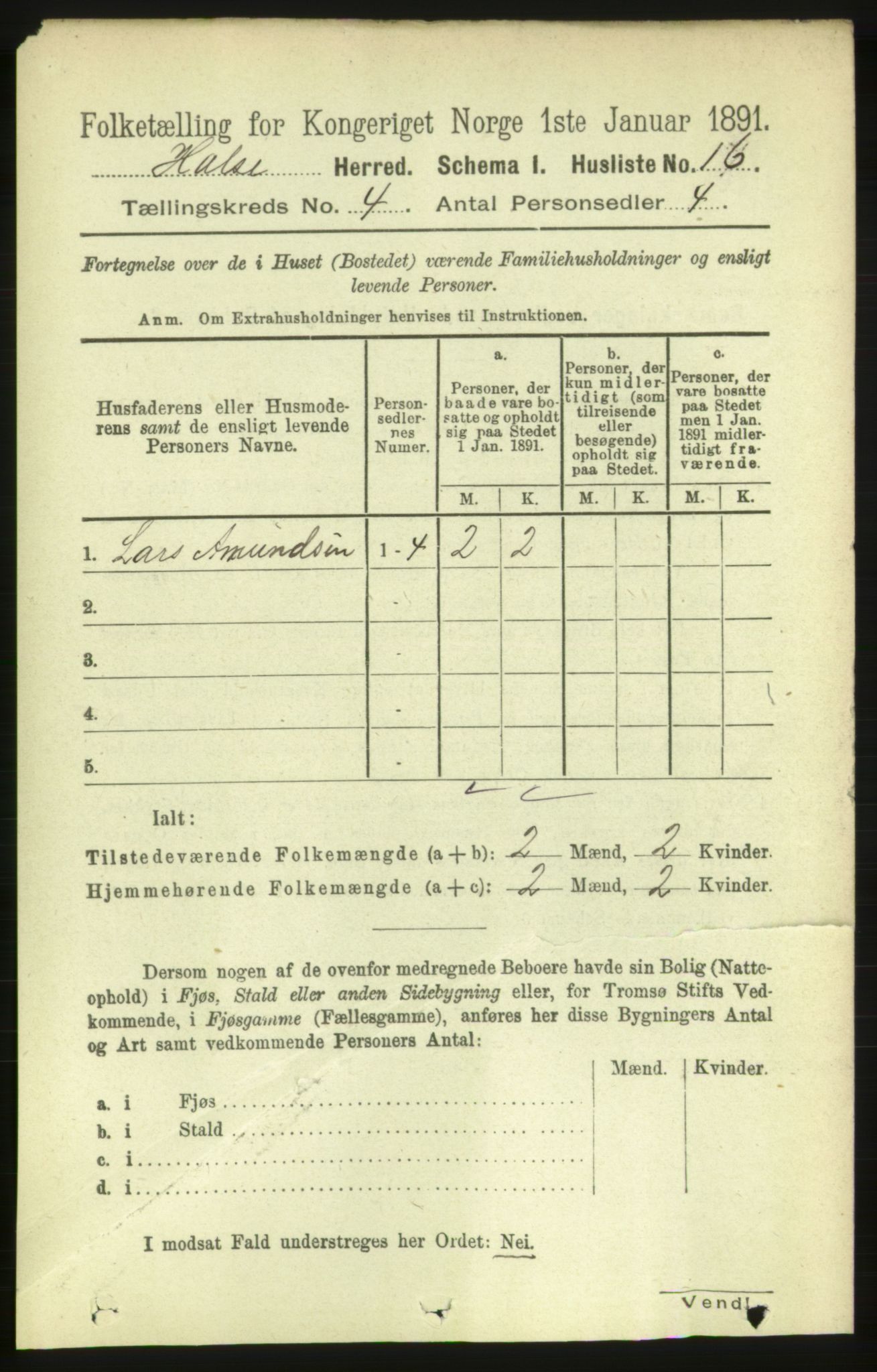 RA, 1891 census for 1571 Halsa, 1891, p. 954