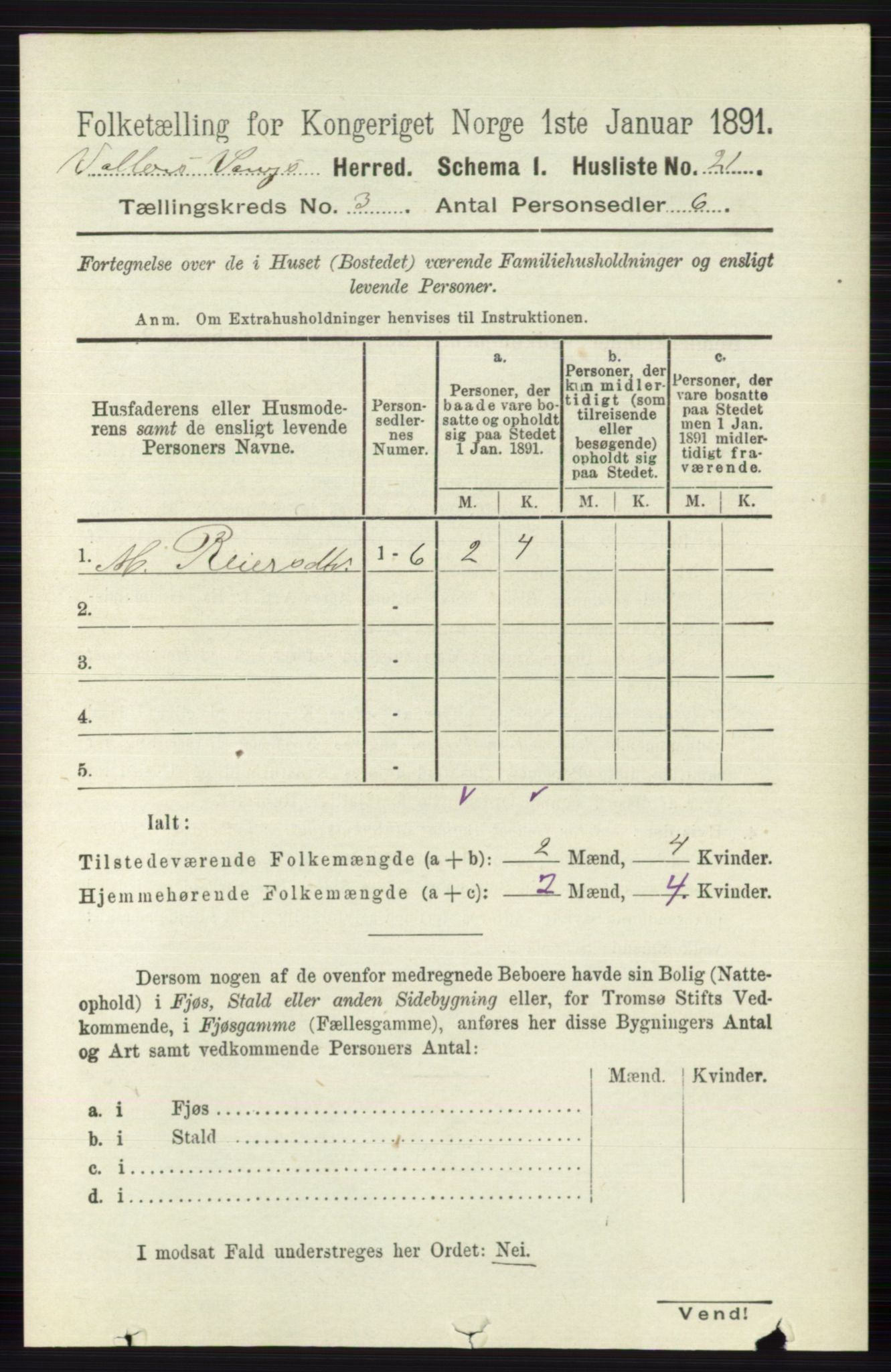 RA, 1891 census for 0545 Vang, 1891, p. 701