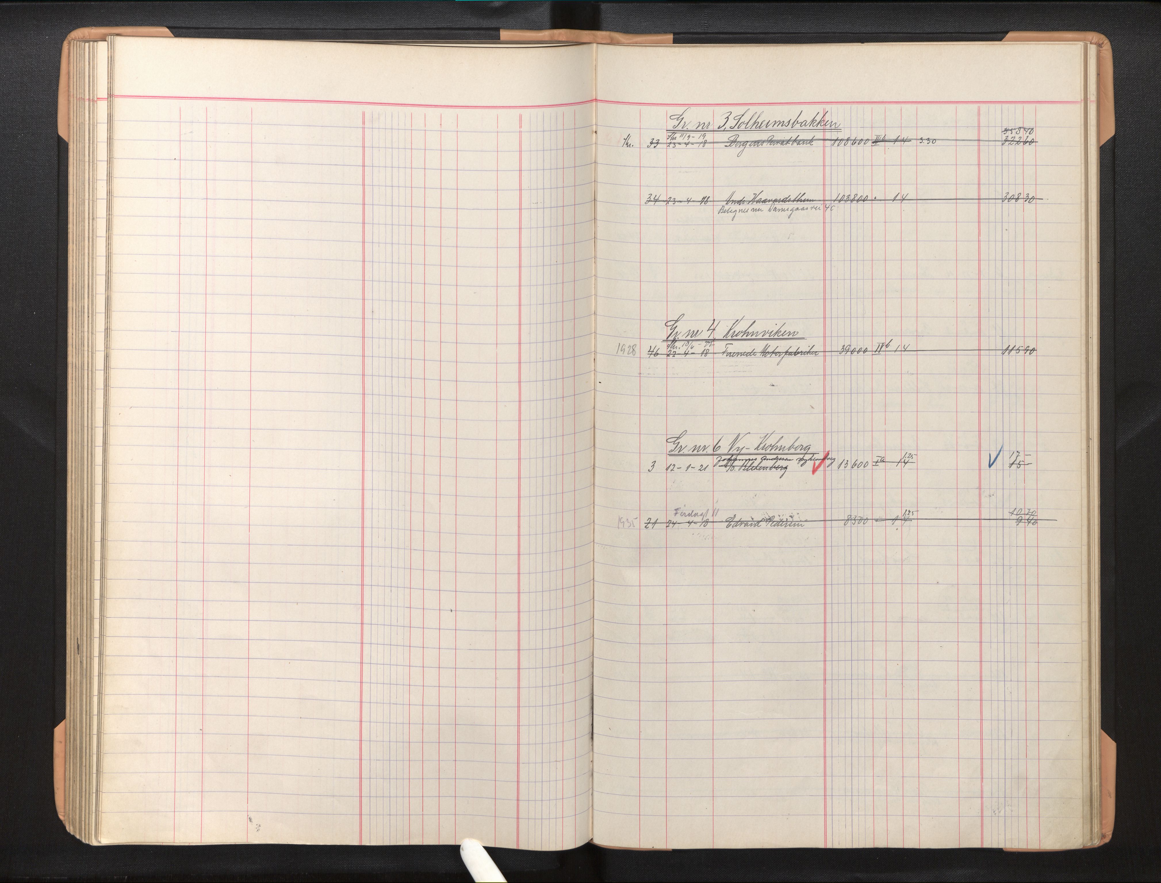 Byfogd og Byskriver i Bergen, SAB/A-3401/11/11Db/L0006: Register til branntakstprotokoll og branntakstkontingent, 1936