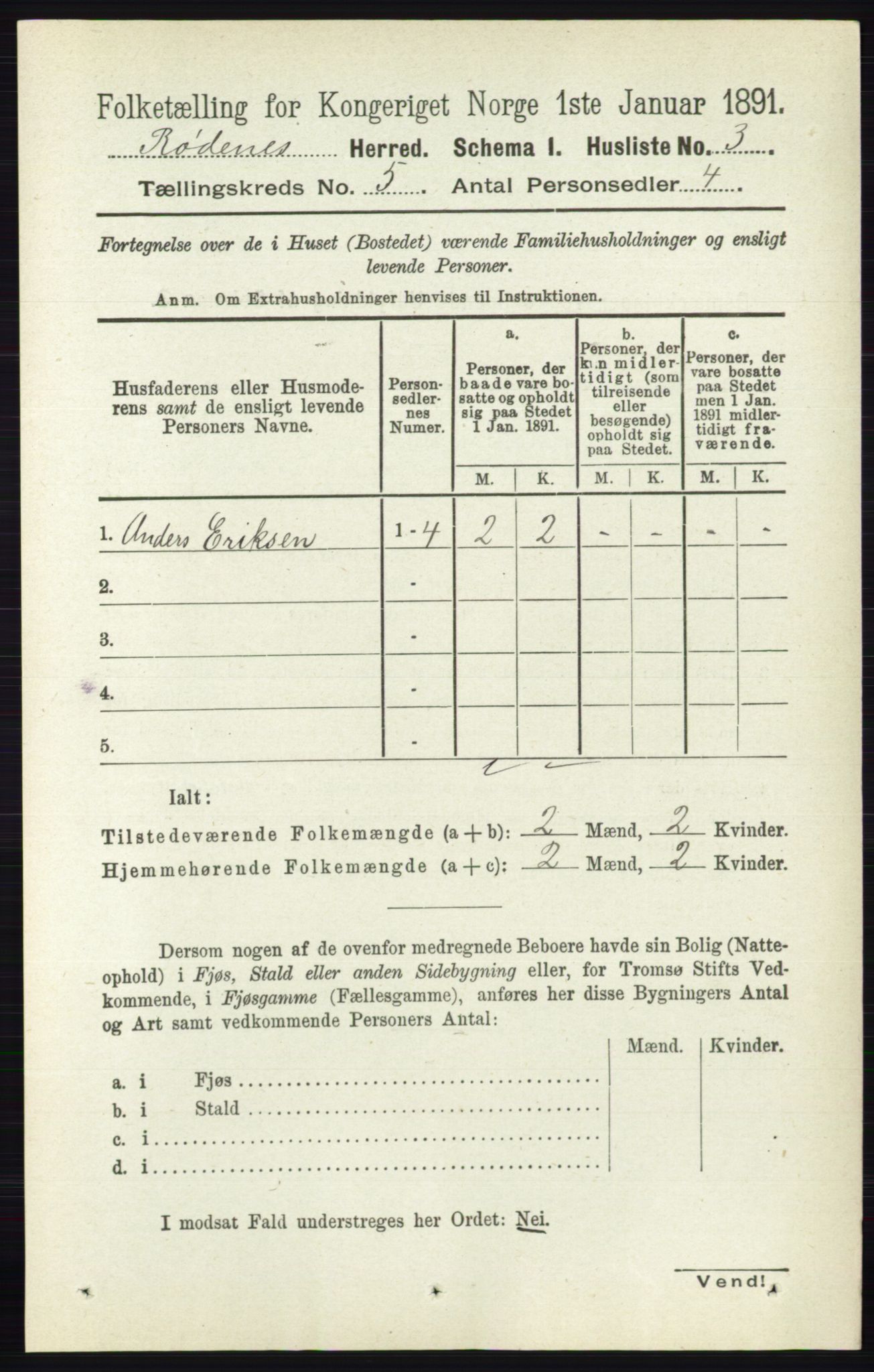 RA, 1891 census for 0120 Rødenes, 1891, p. 2044