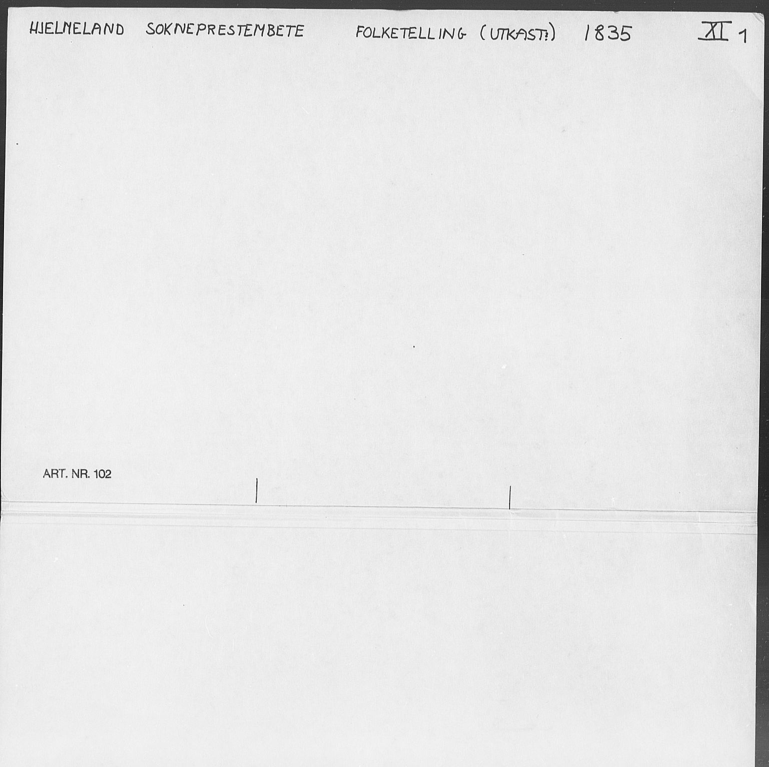 , Census 1835 for Hjelmeland, 1835