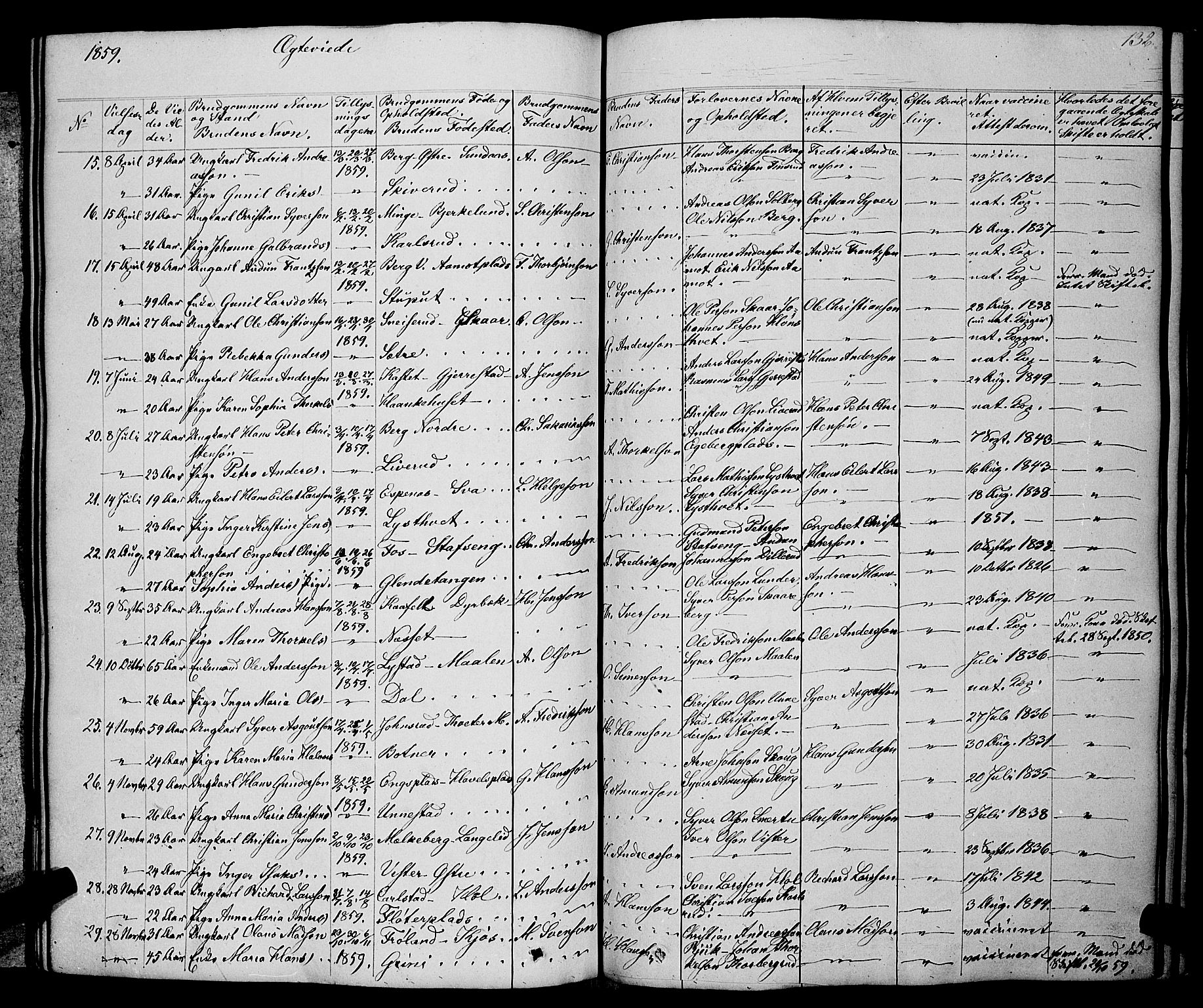 Skiptvet prestekontor Kirkebøker, AV/SAO-A-20009/F/Fa/L0006: Parish register (official) no. 6, 1839-1860, p. 132