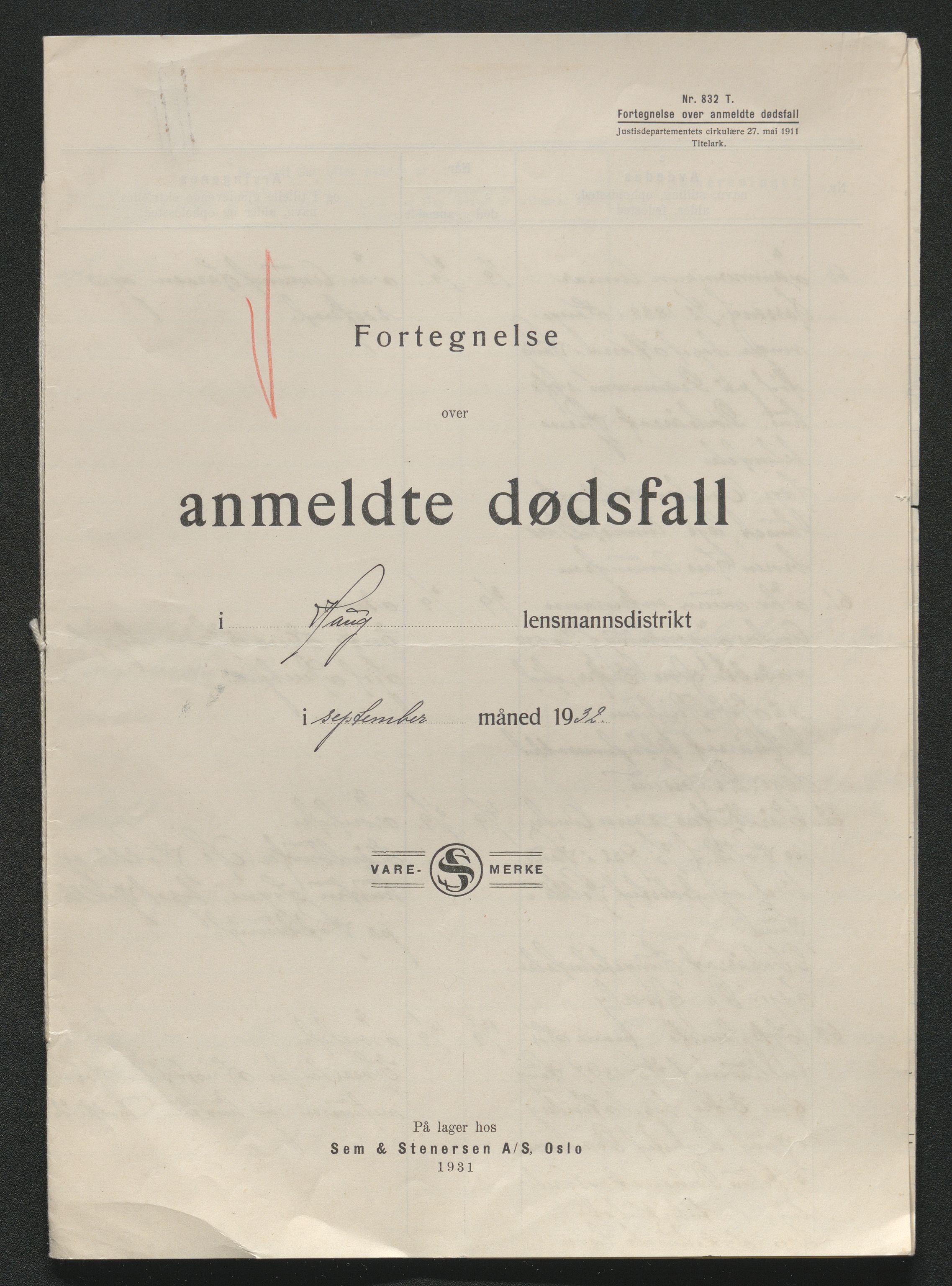 Eiker, Modum og Sigdal sorenskriveri, AV/SAKO-A-123/H/Ha/Hab/L0047: Dødsfallsmeldinger, 1932, p. 501