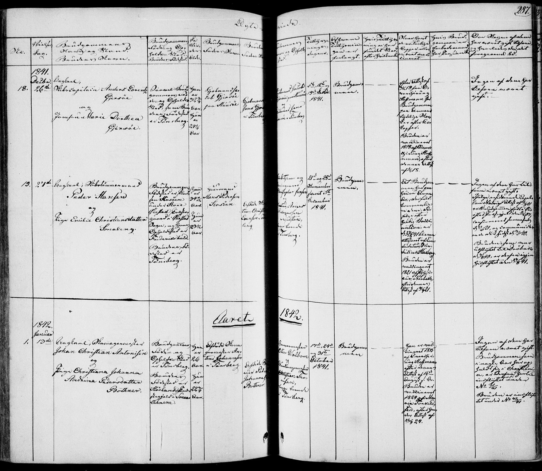 Tønsberg kirkebøker, AV/SAKO-A-330/F/Fa/L0006: Parish register (official) no. I 6, 1836-1844, p. 287