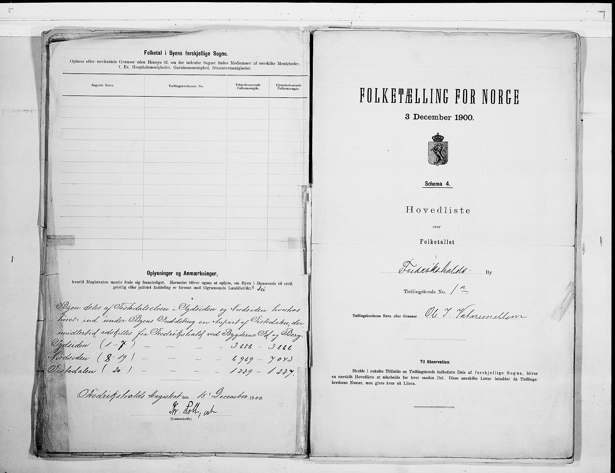 SAO, 1900 census for Fredrikshald, 1900, p. 5