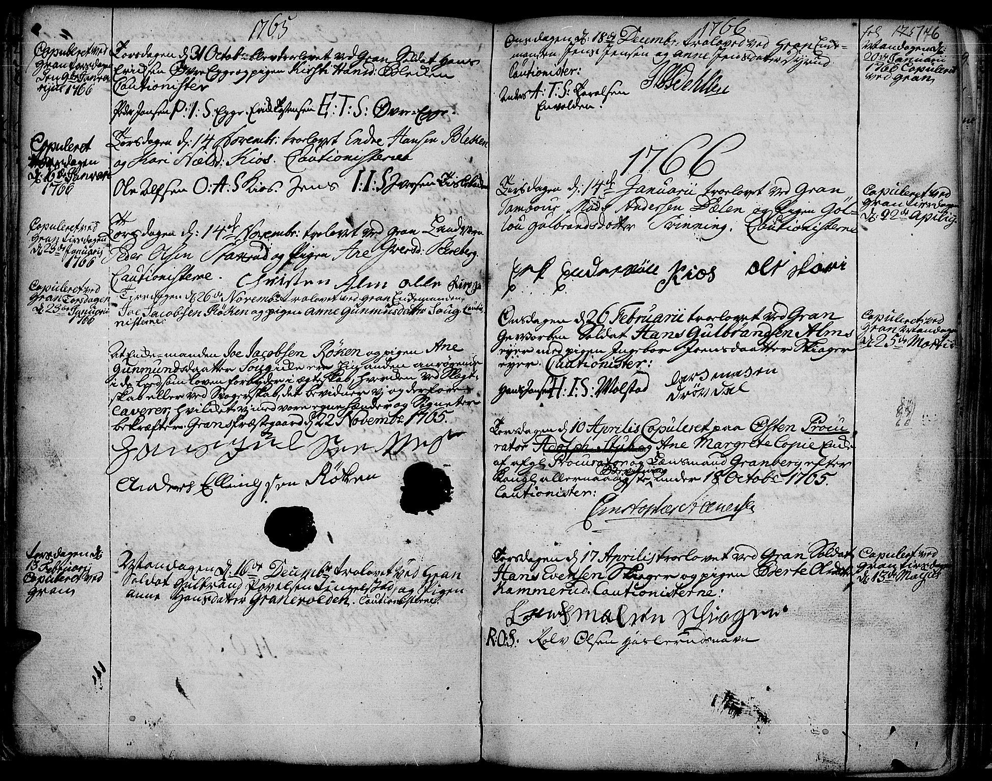 Gran prestekontor, AV/SAH-PREST-112/H/Ha/Haa/L0004: Parish register (official) no. 4, 1759-1775, p. 176