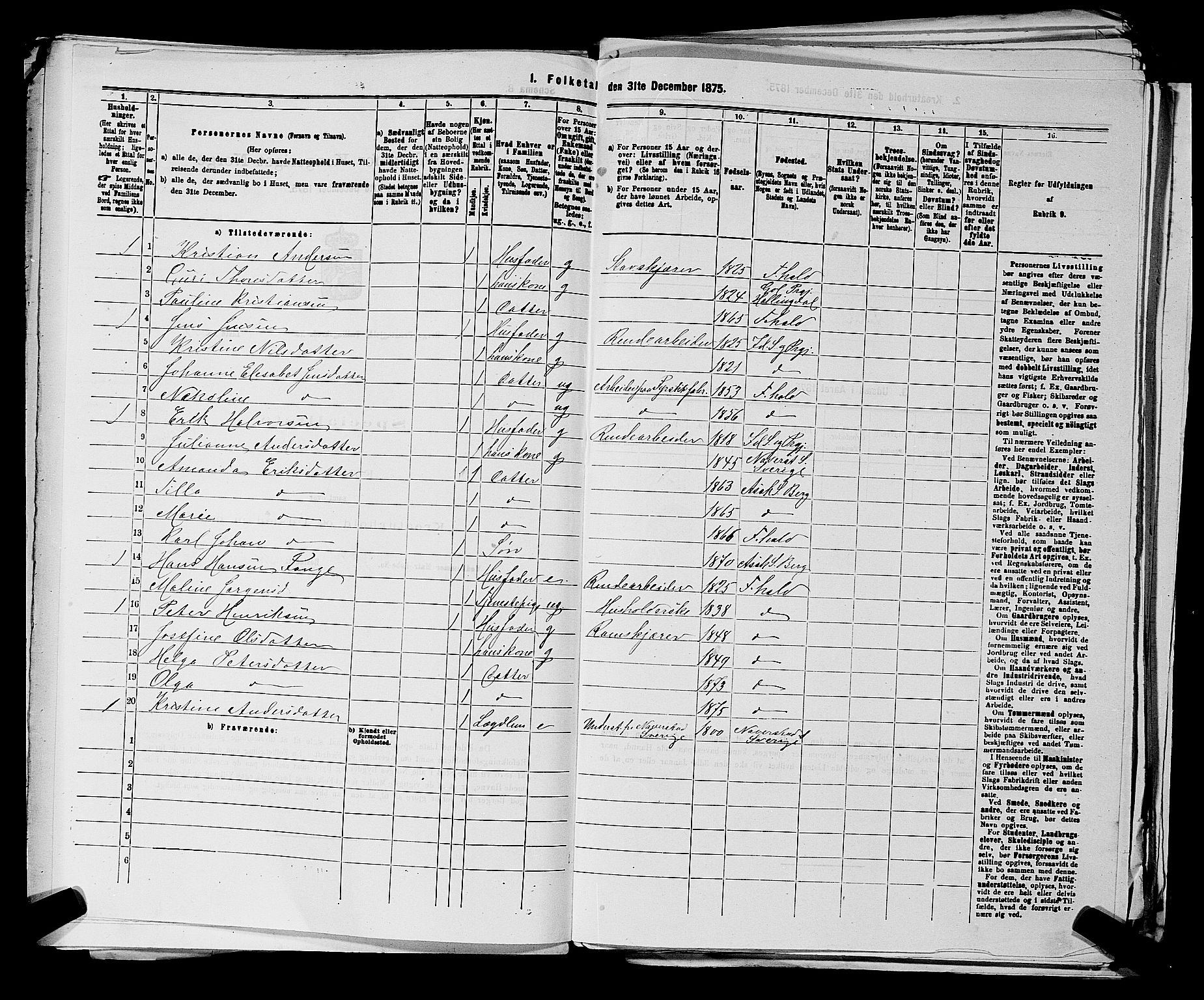 RA, 1875 census for 0116P Berg, 1875, p. 714