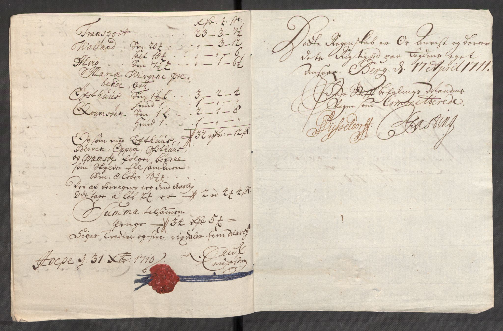 Rentekammeret inntil 1814, Reviderte regnskaper, Fogderegnskap, AV/RA-EA-4092/R48/L2986: Fogderegnskap Sunnhordland og Hardanger, 1709-1710, p. 497