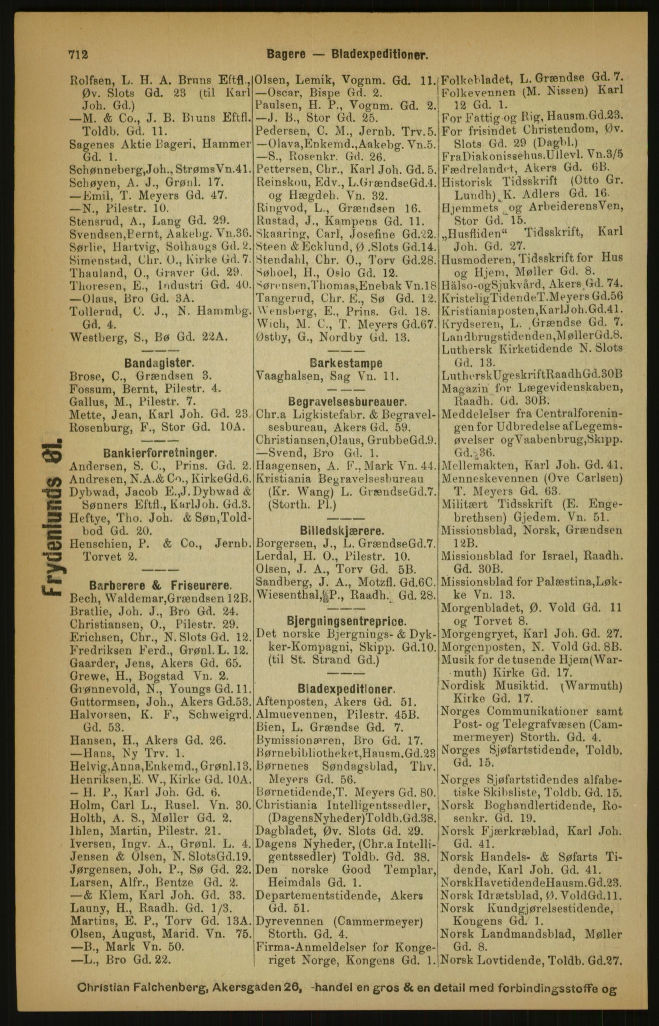 Kristiania/Oslo adressebok, PUBL/-, 1891, p. 712