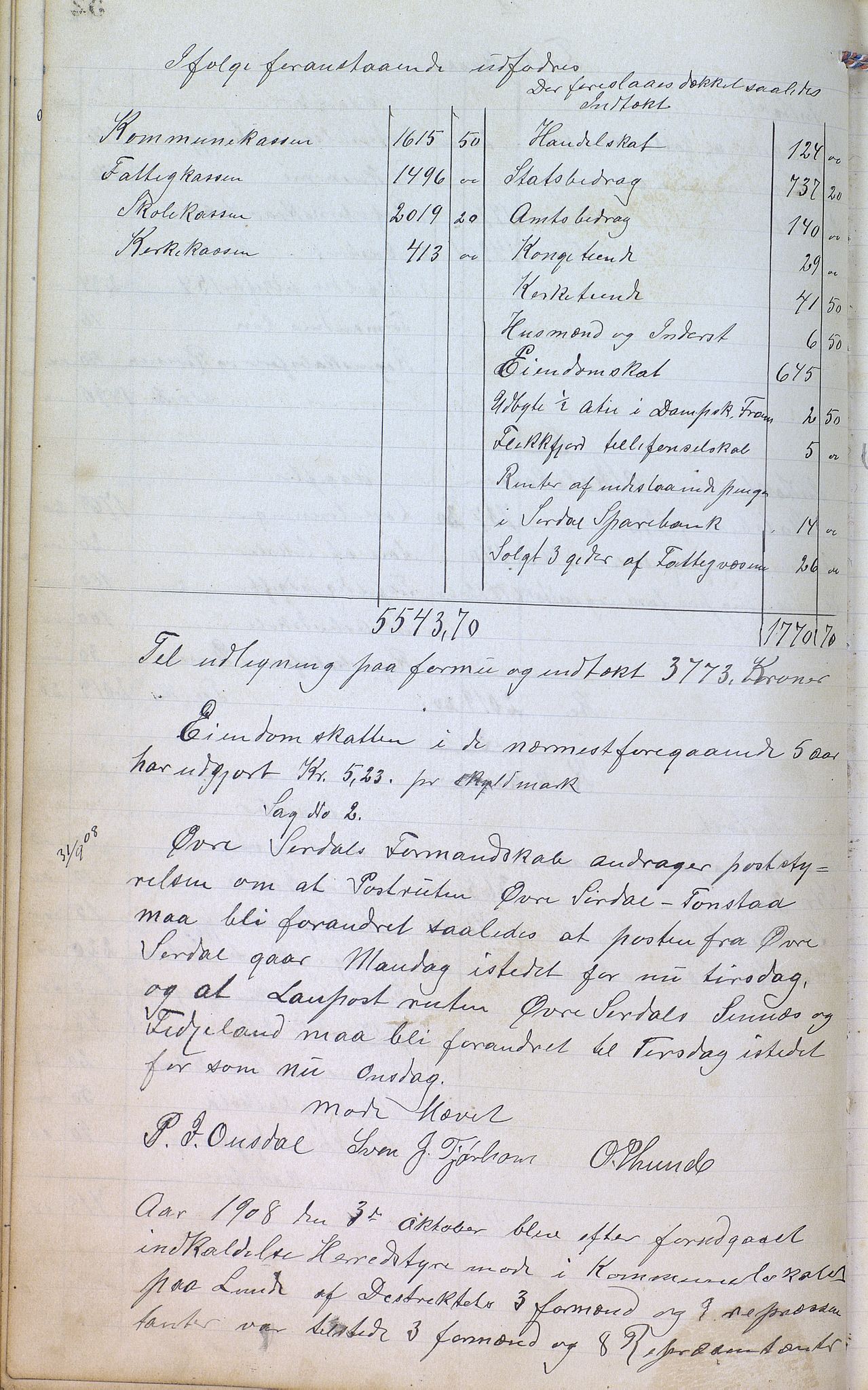 Øvre Sirdal kommune - Formannskapet/Kommunestyret, ARKSOR/1046ØS120/A/L0001: Møtebok (d), 1905-1917, p. 51b