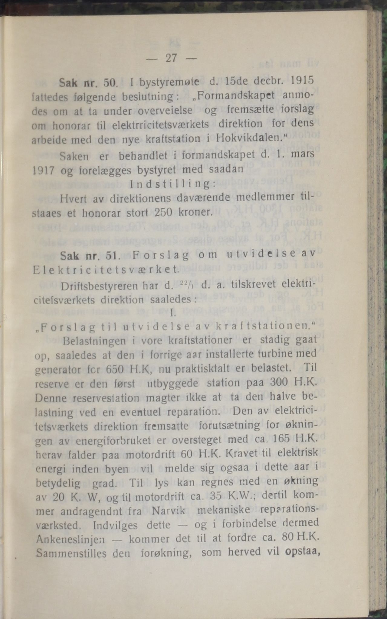 Narvik kommune. Formannskap , AIN/K-18050.150/A/Ab/L0007: Møtebok, 1917