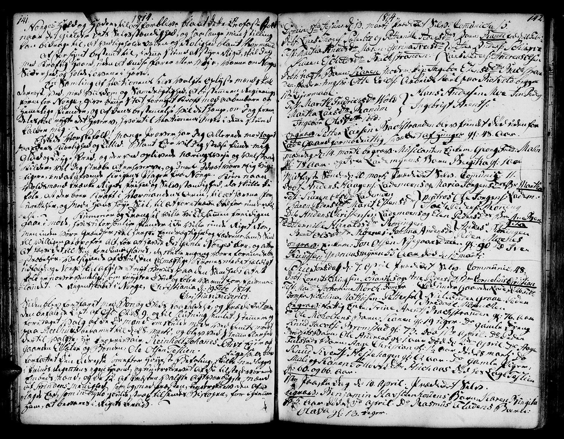 Ministerialprotokoller, klokkerbøker og fødselsregistre - Sør-Trøndelag, SAT/A-1456/606/L0280: Parish register (official) no. 606A02 /1, 1781-1817, p. 141-142