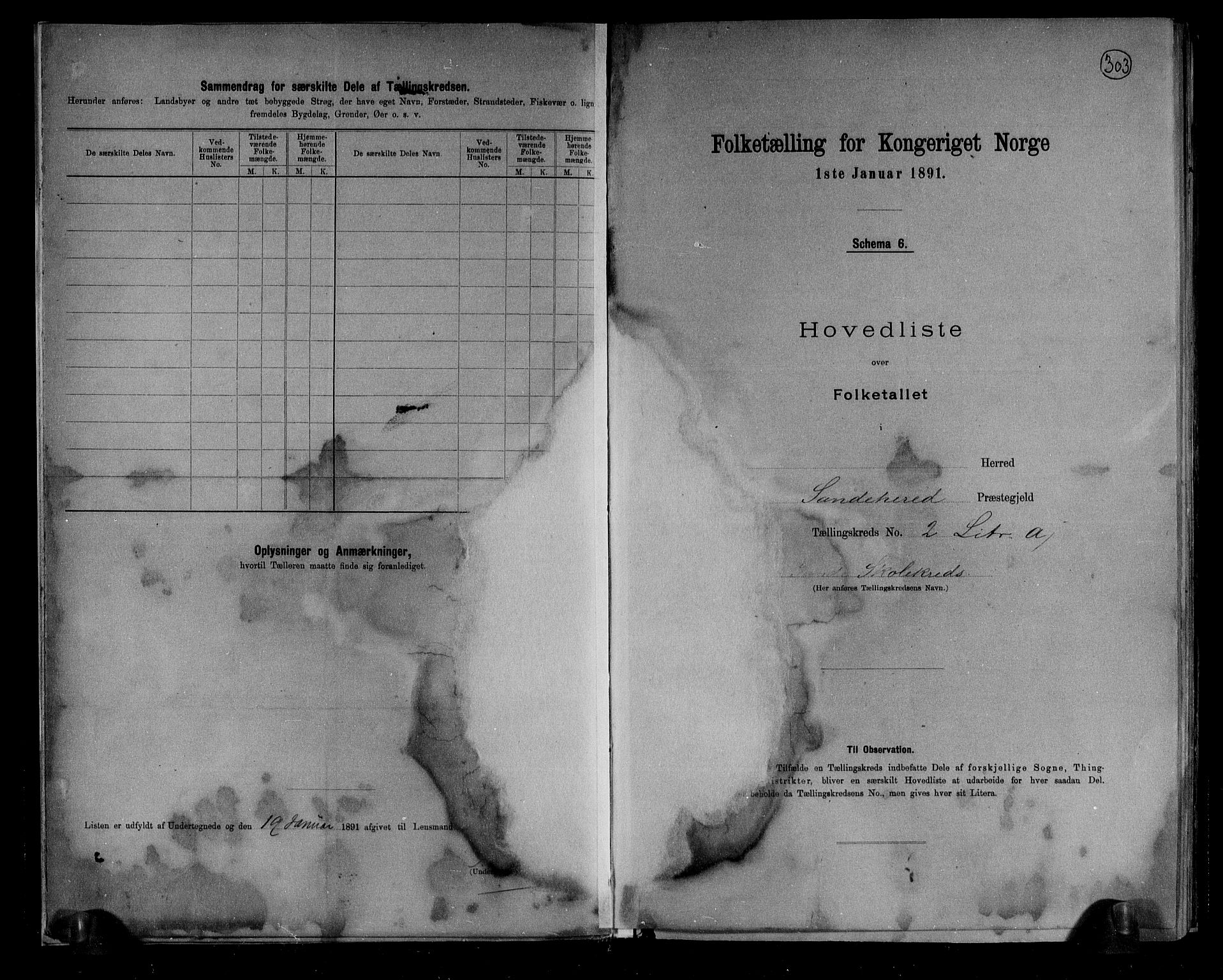 RA, 1891 census for 0724 Sandeherred, 1891, p. 8