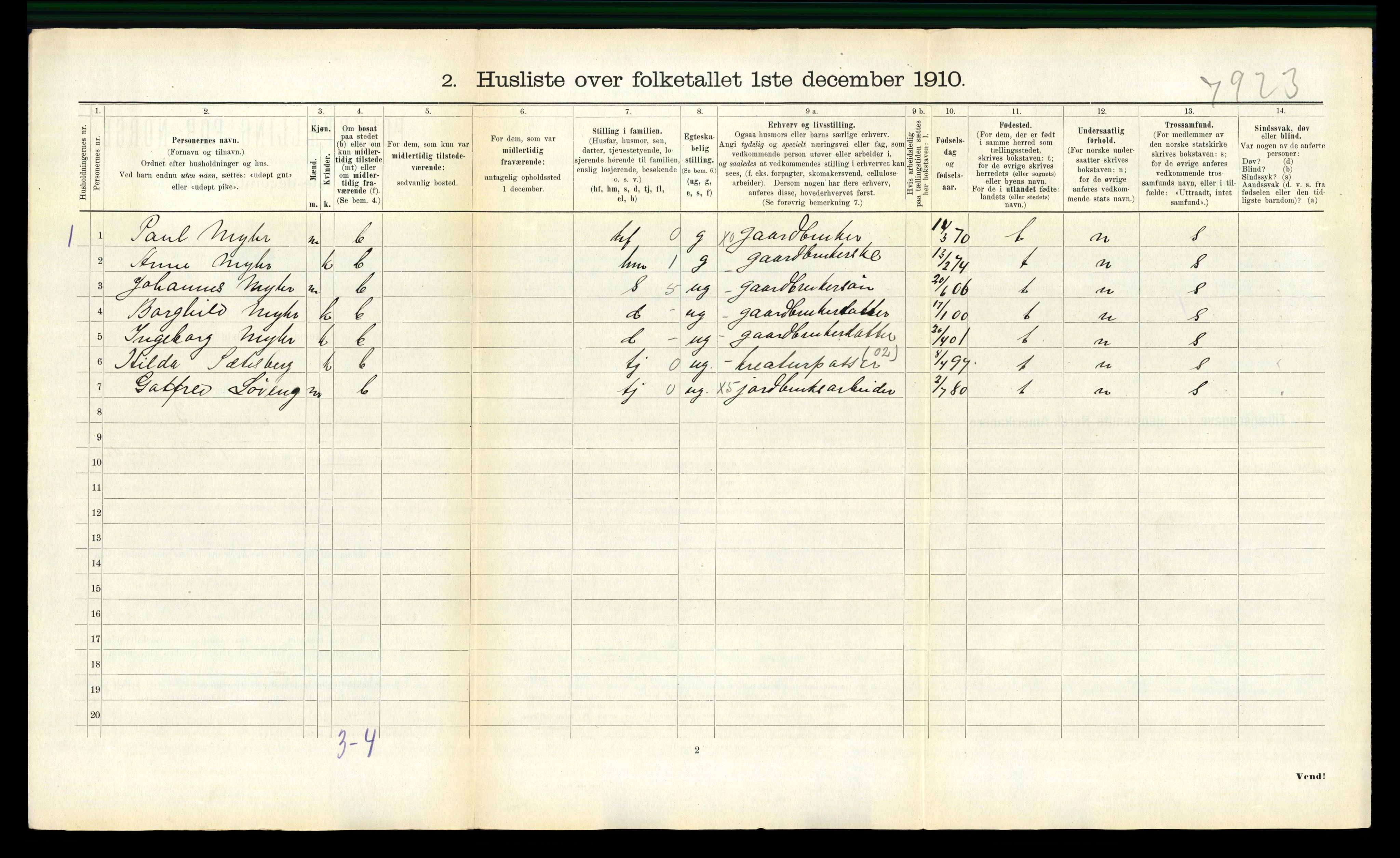 RA, 1910 census for Skogn, 1910, p. 537