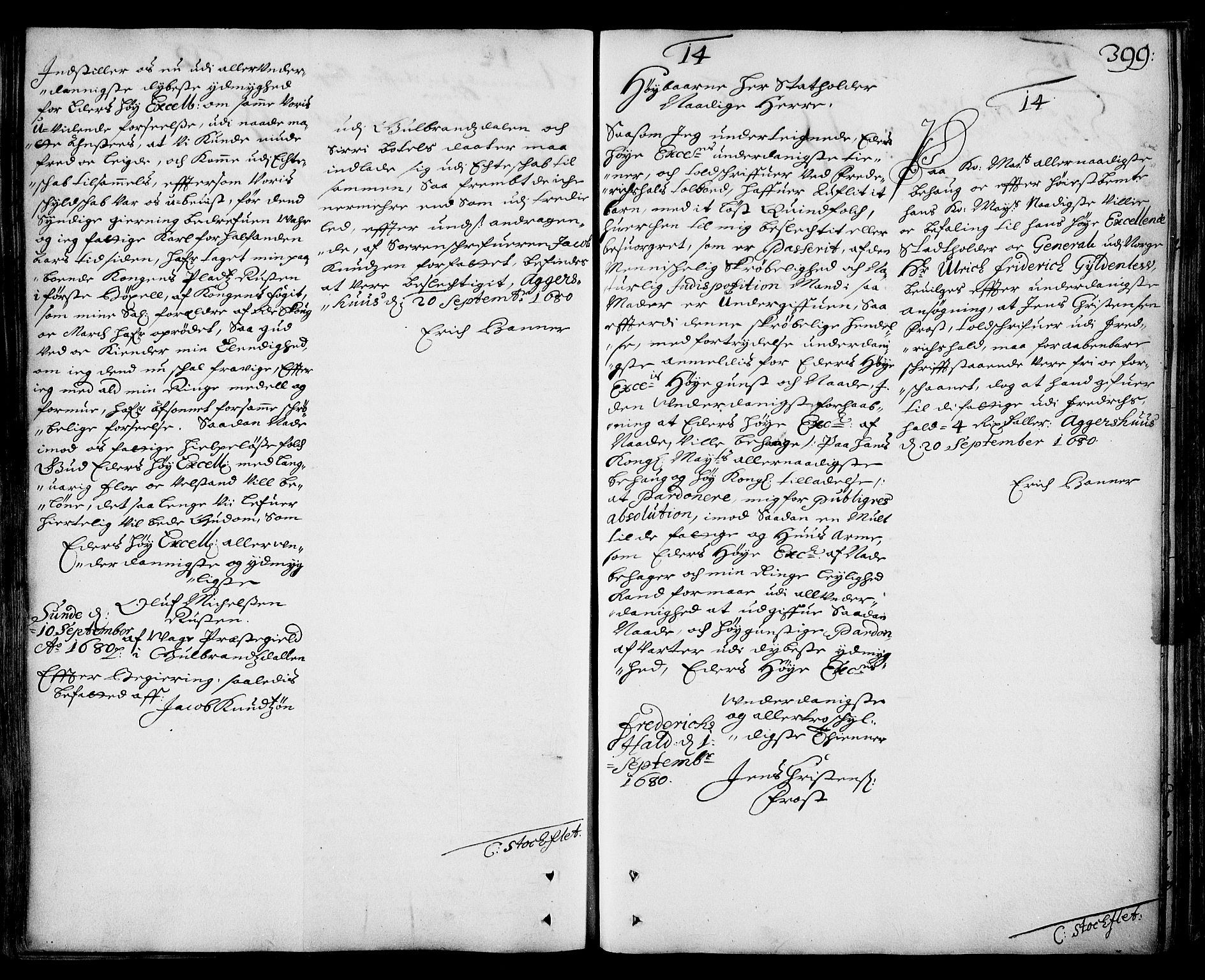 Stattholderembetet 1572-1771, AV/RA-EA-2870/Ad/L0003: Supplikasjons- og resolusjonsprotokoll, 1671-1682, p. 398b-399a