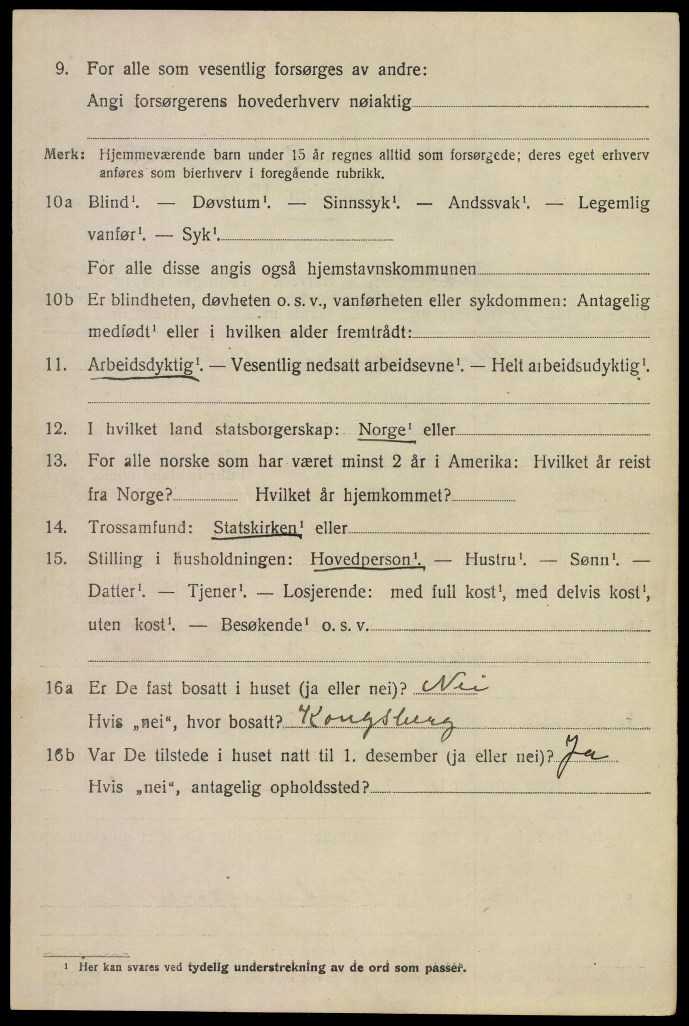 SAKO, 1920 census for Flesberg, 1920, p. 4500