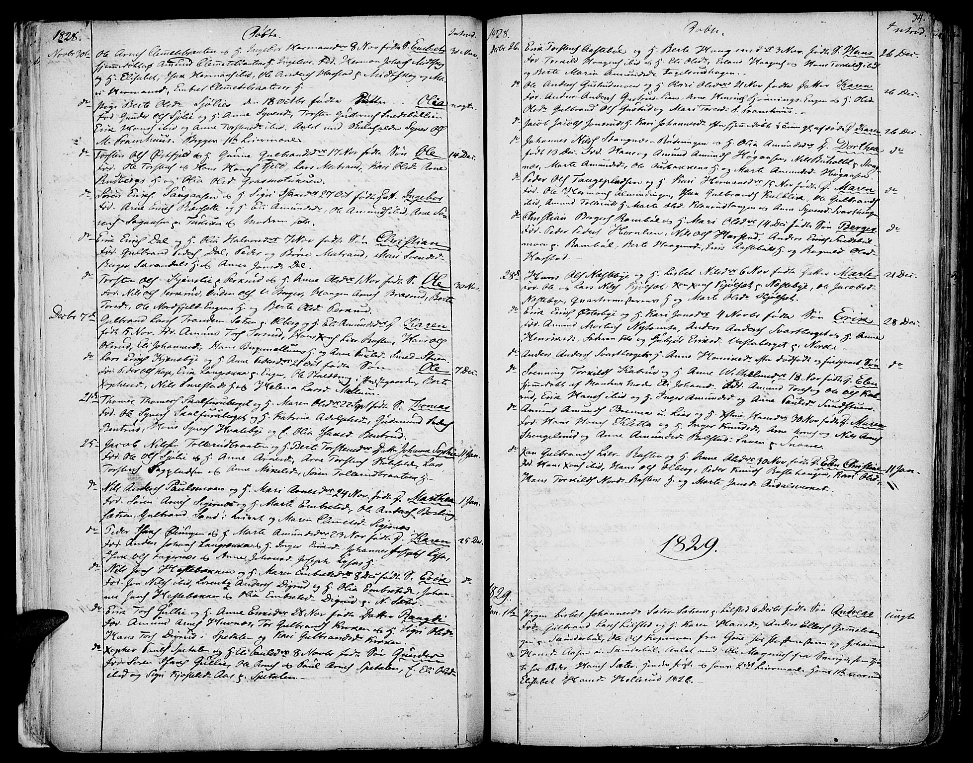 Vinger prestekontor, SAH/PREST-024/H/Ha/Haa/L0007: Parish register (official) no. 7, 1826-1839, p. 34