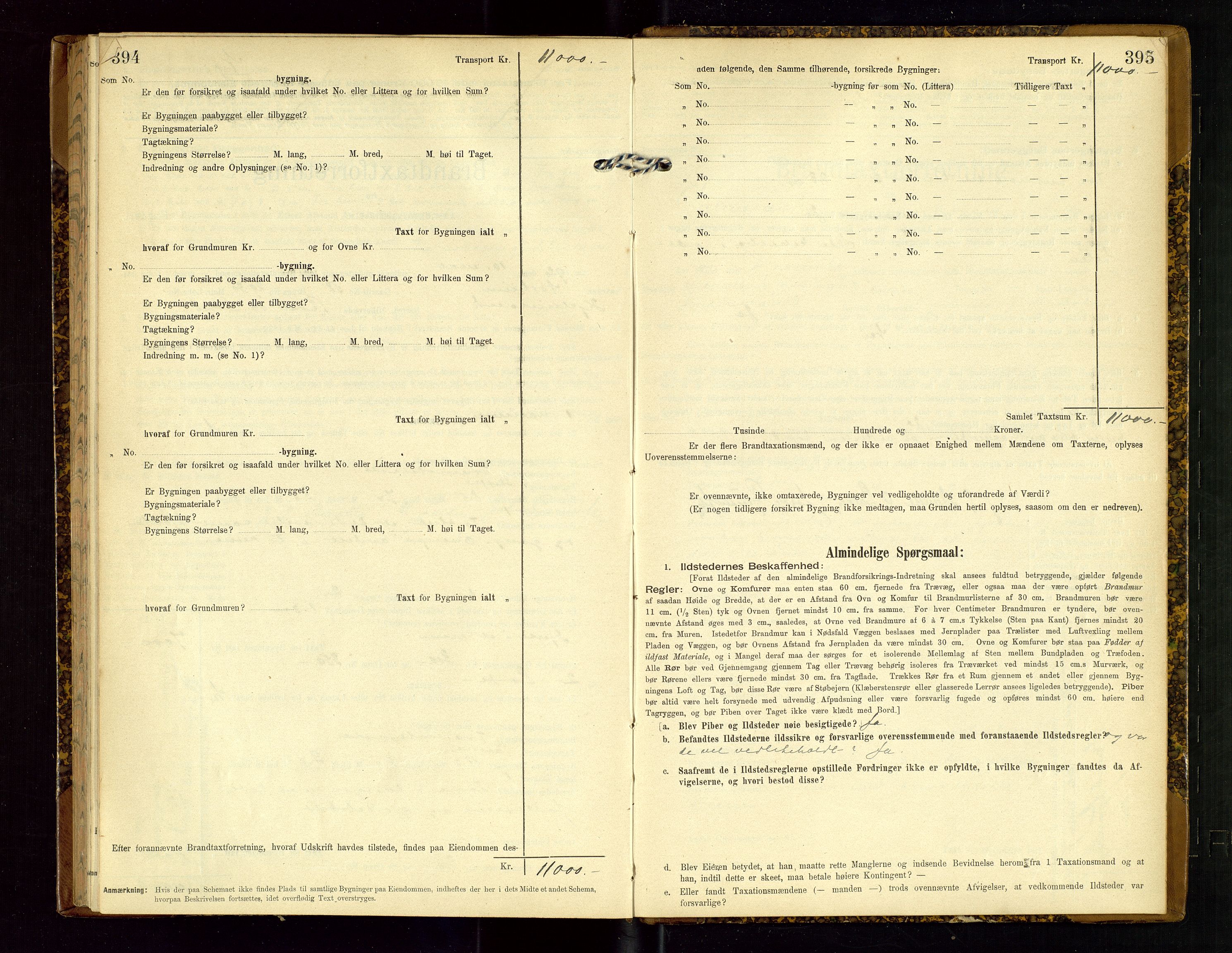 Hjelmeland lensmannskontor, AV/SAST-A-100439/Gob/L0002: "Brandtaxationsprotokol", 1904-1920, p. 394-395