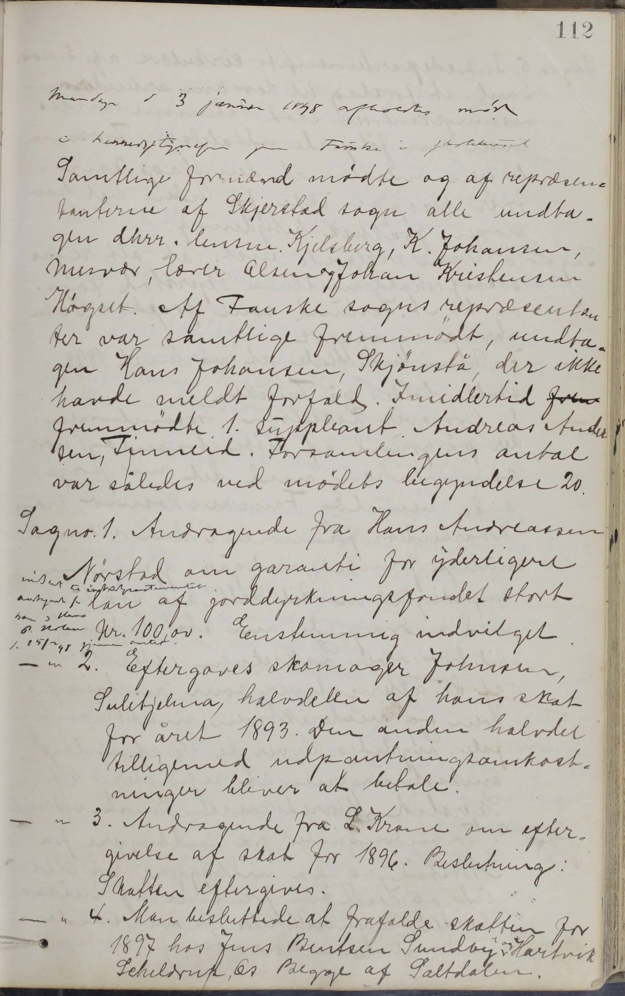 Skjerstad kommune. Formannskap, AIN/K-18421.150/100/L0003: Møtebok for Skjerstad formannskap, 1890-1905, p. 112