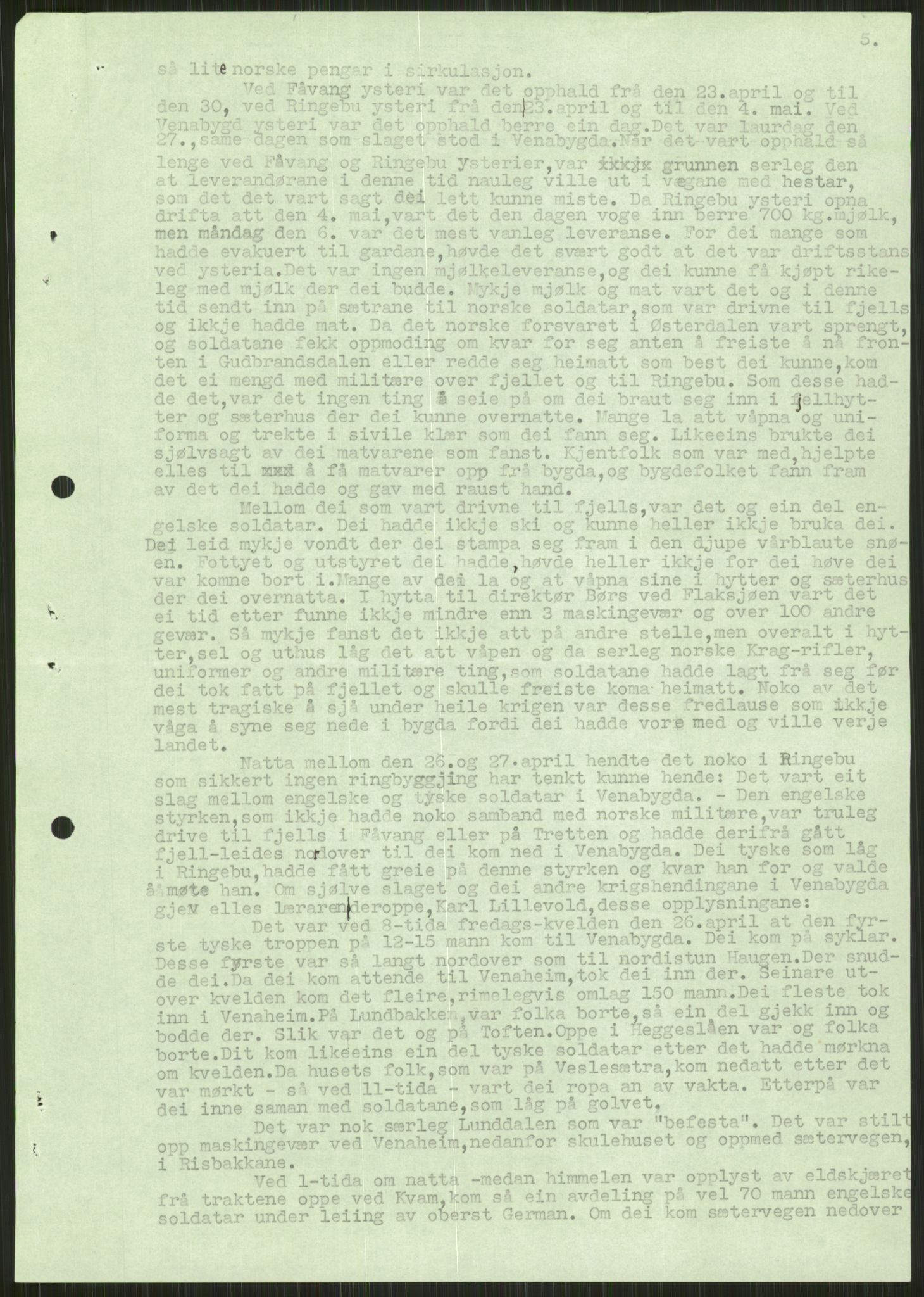 Forsvaret, Forsvarets krigshistoriske avdeling, AV/RA-RAFA-2017/Y/Ya/L0014: II-C-11-31 - Fylkesmenn.  Rapporter om krigsbegivenhetene 1940., 1940, p. 80