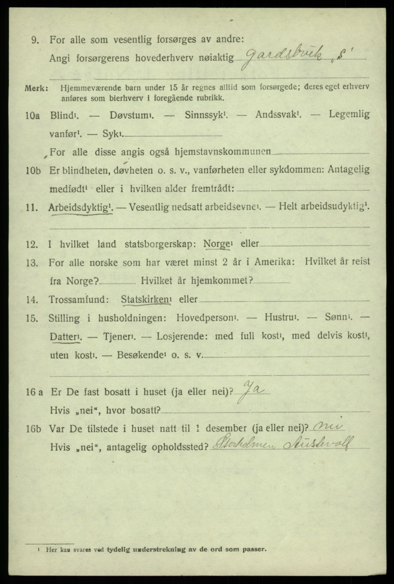 SAB, 1920 census for Austevoll, 1920, p. 6043