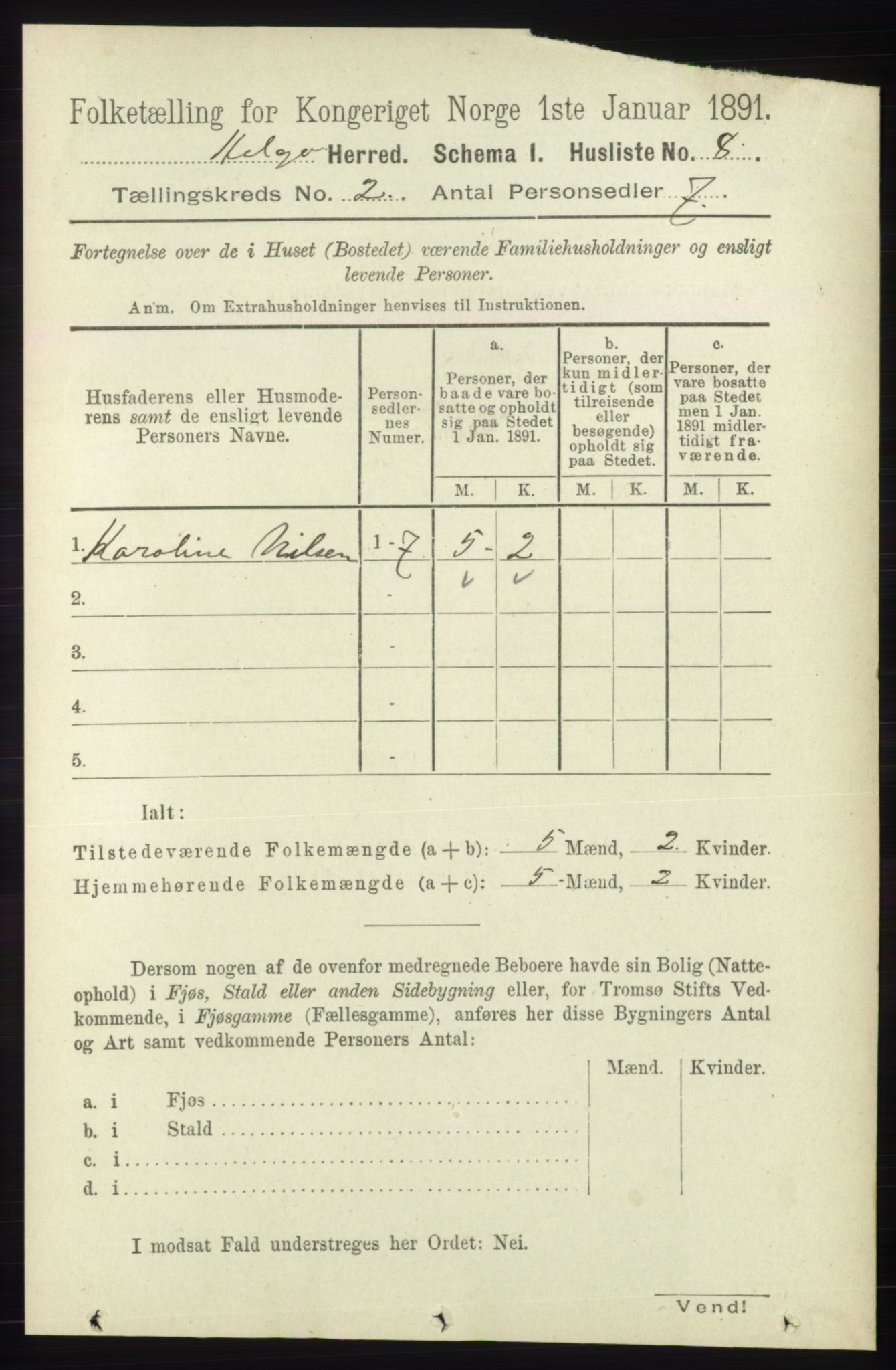 RA, 1891 census for 1935 Helgøy, 1891, p. 290