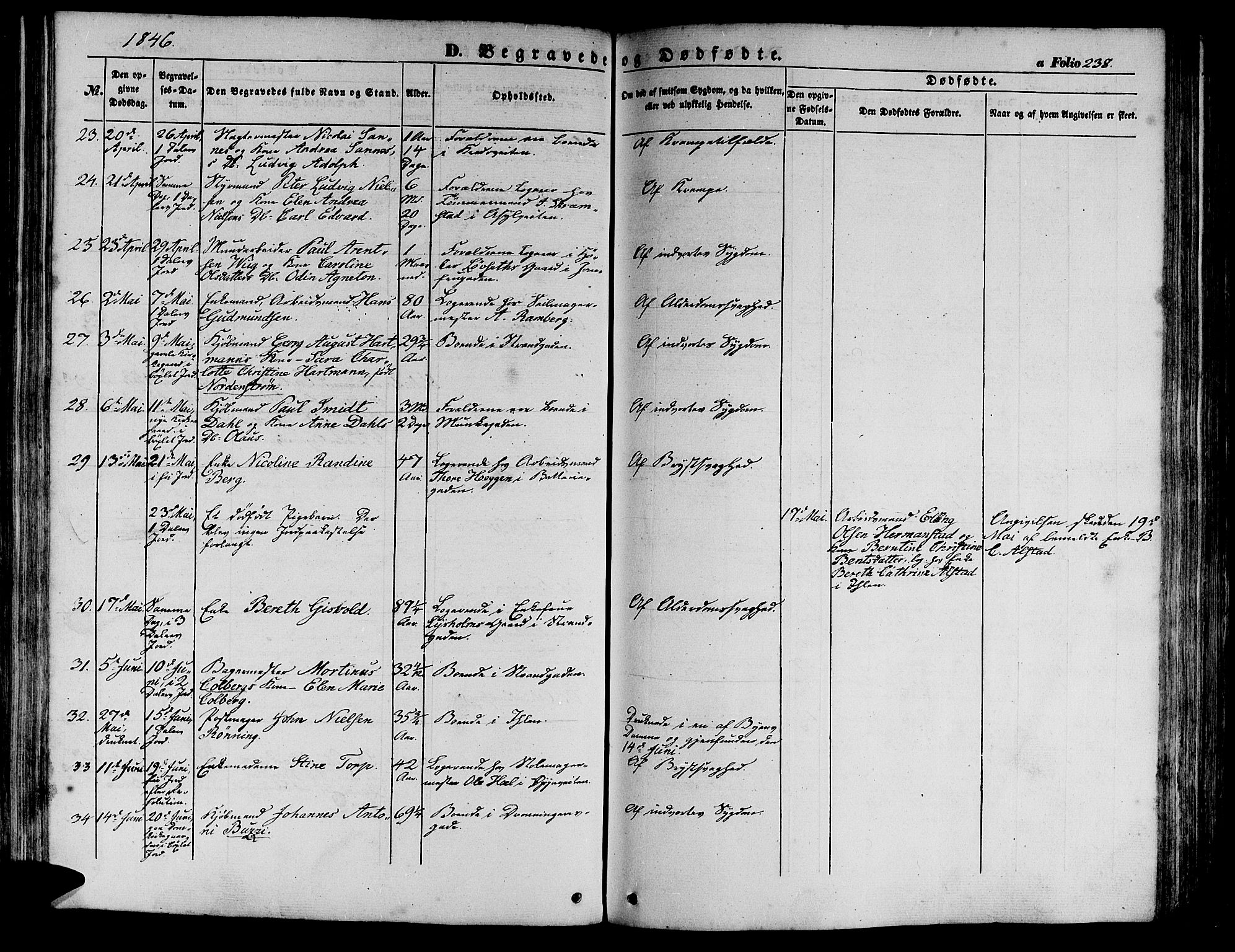 Ministerialprotokoller, klokkerbøker og fødselsregistre - Sør-Trøndelag, SAT/A-1456/602/L0137: Parish register (copy) no. 602C05, 1846-1856, p. 238