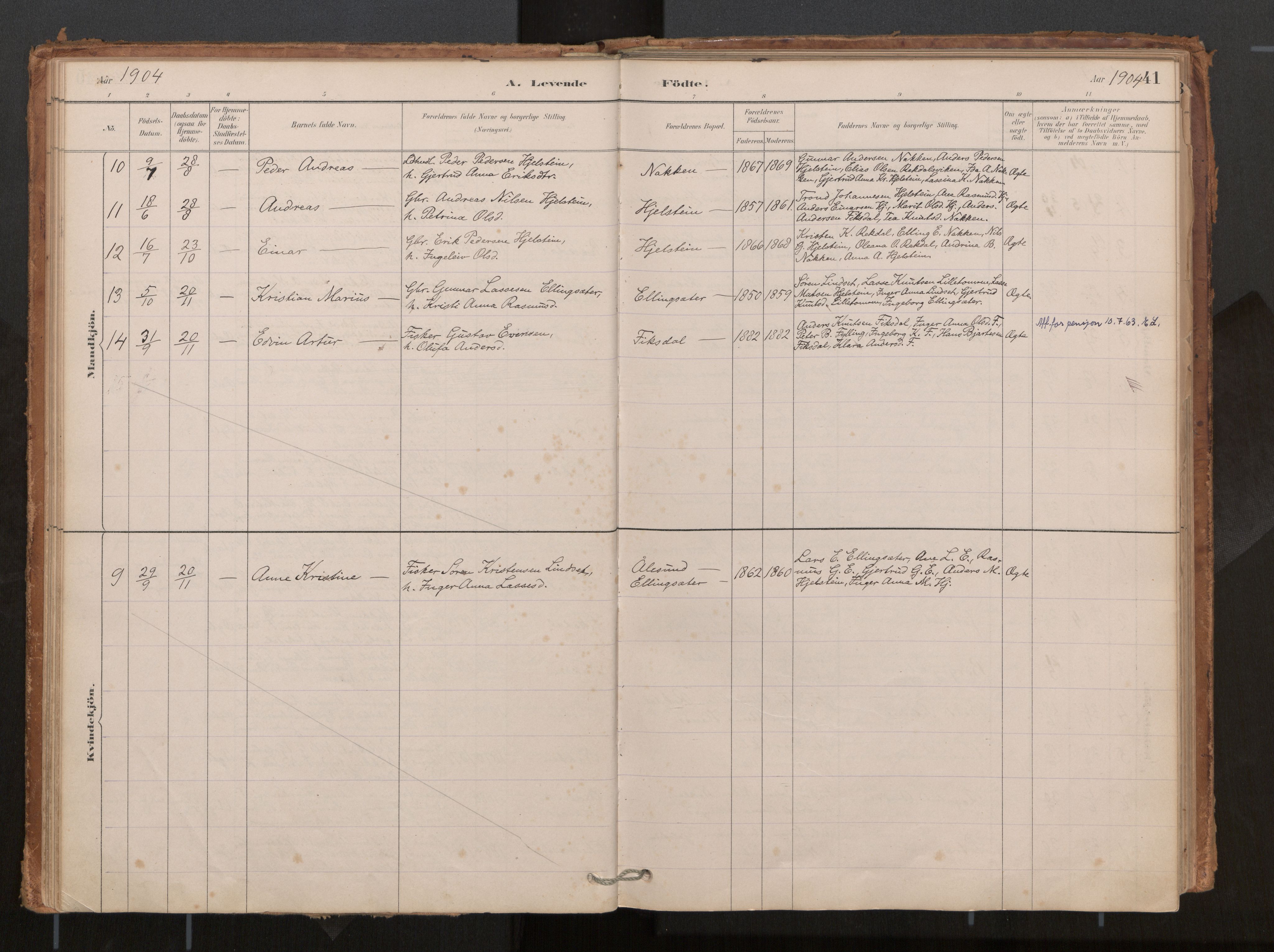 Ministerialprotokoller, klokkerbøker og fødselsregistre - Møre og Romsdal, AV/SAT-A-1454/540/L0540a: Parish register (official) no. 540A02, 1884-1908, p. 41