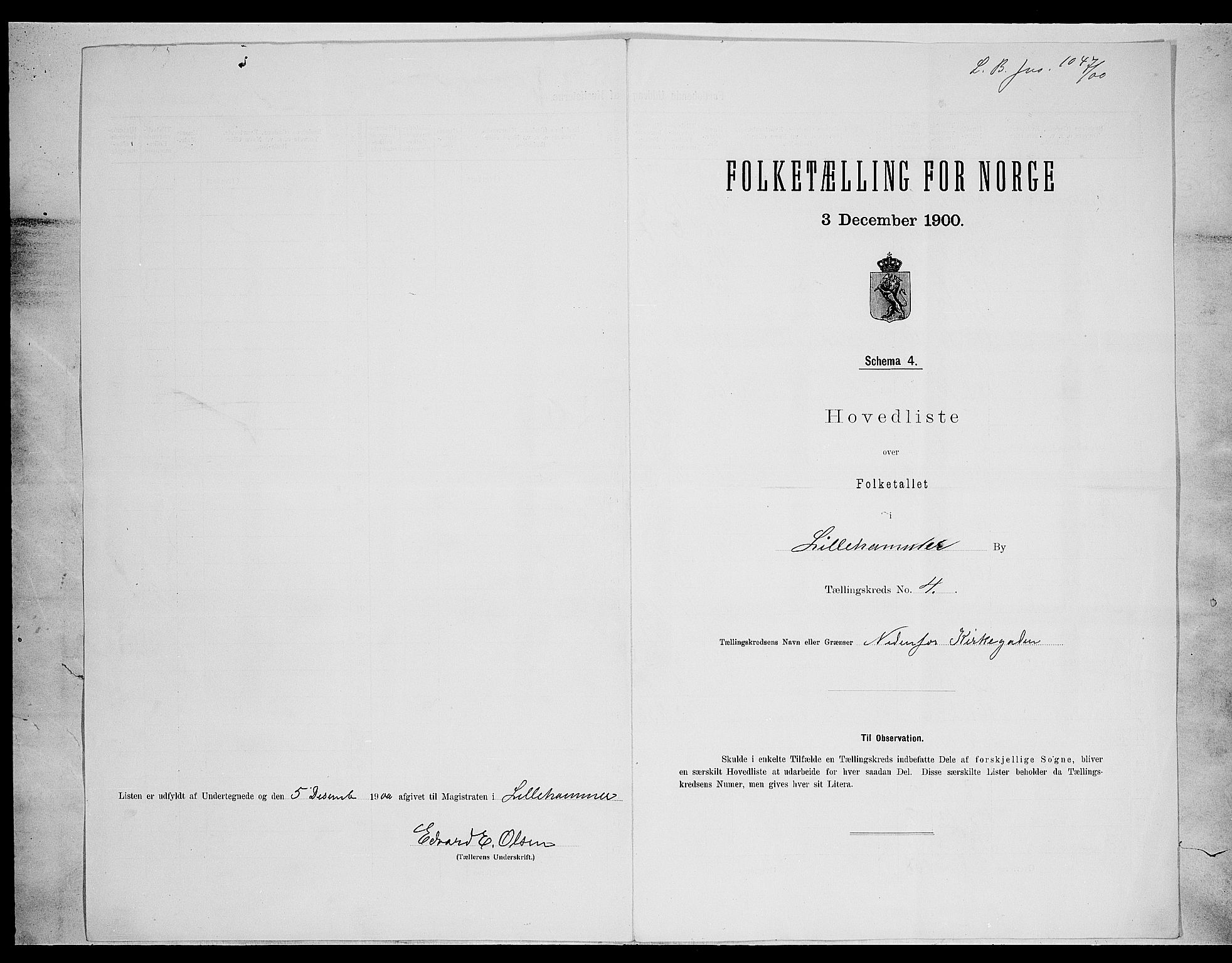 SAH, 1900 census for Lillehammer, 1900, p. 19