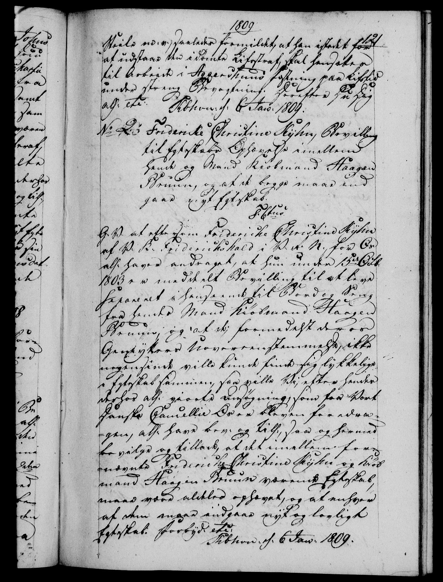Danske Kanselli 1800-1814, RA/EA-3024/H/Hf/Hfb/Hfba/L0004: Registranter, 1808-1810, p. 121a