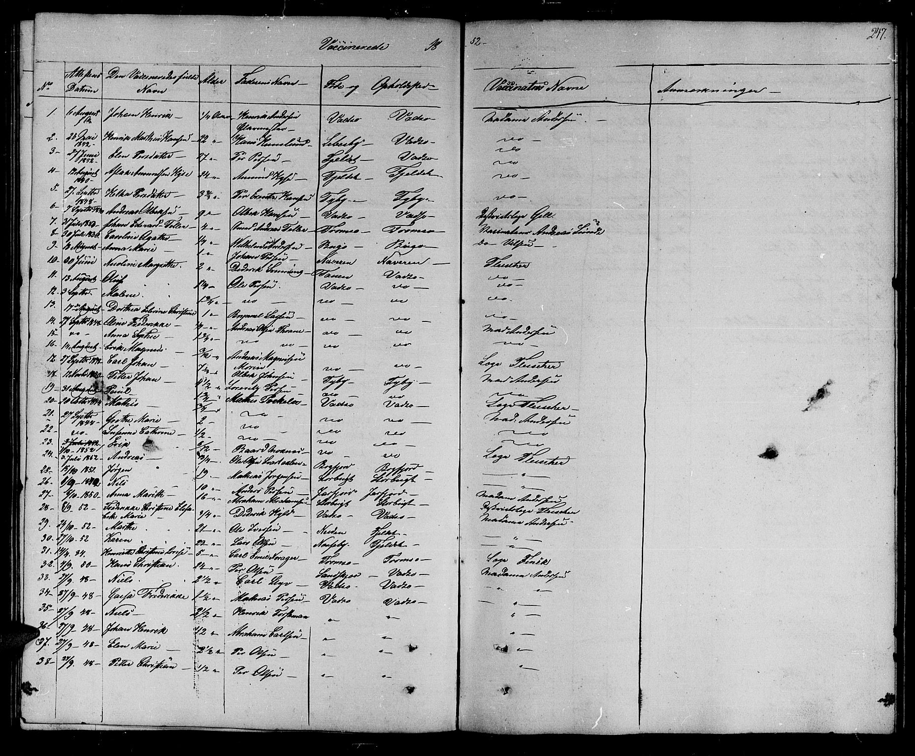 Vadsø sokneprestkontor, SATØ/S-1325/H/Hb/L0001klokker: Parish register (copy) no. 1, 1843-1853, p. 247