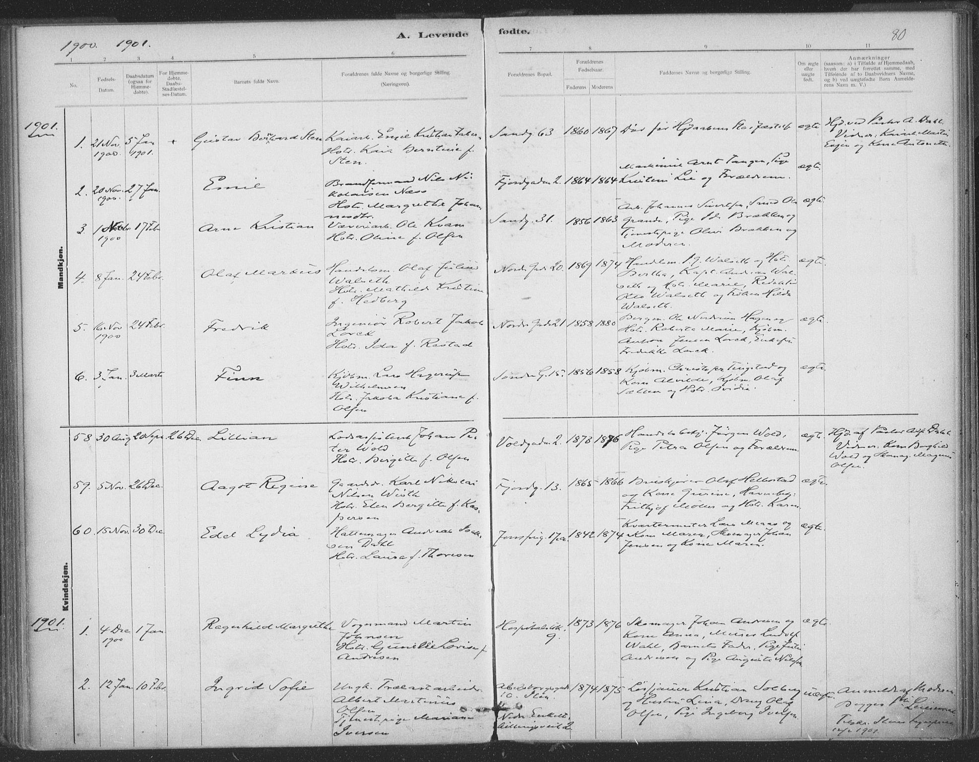Ministerialprotokoller, klokkerbøker og fødselsregistre - Sør-Trøndelag, SAT/A-1456/602/L0122: Parish register (official) no. 602A20, 1892-1908, p. 80