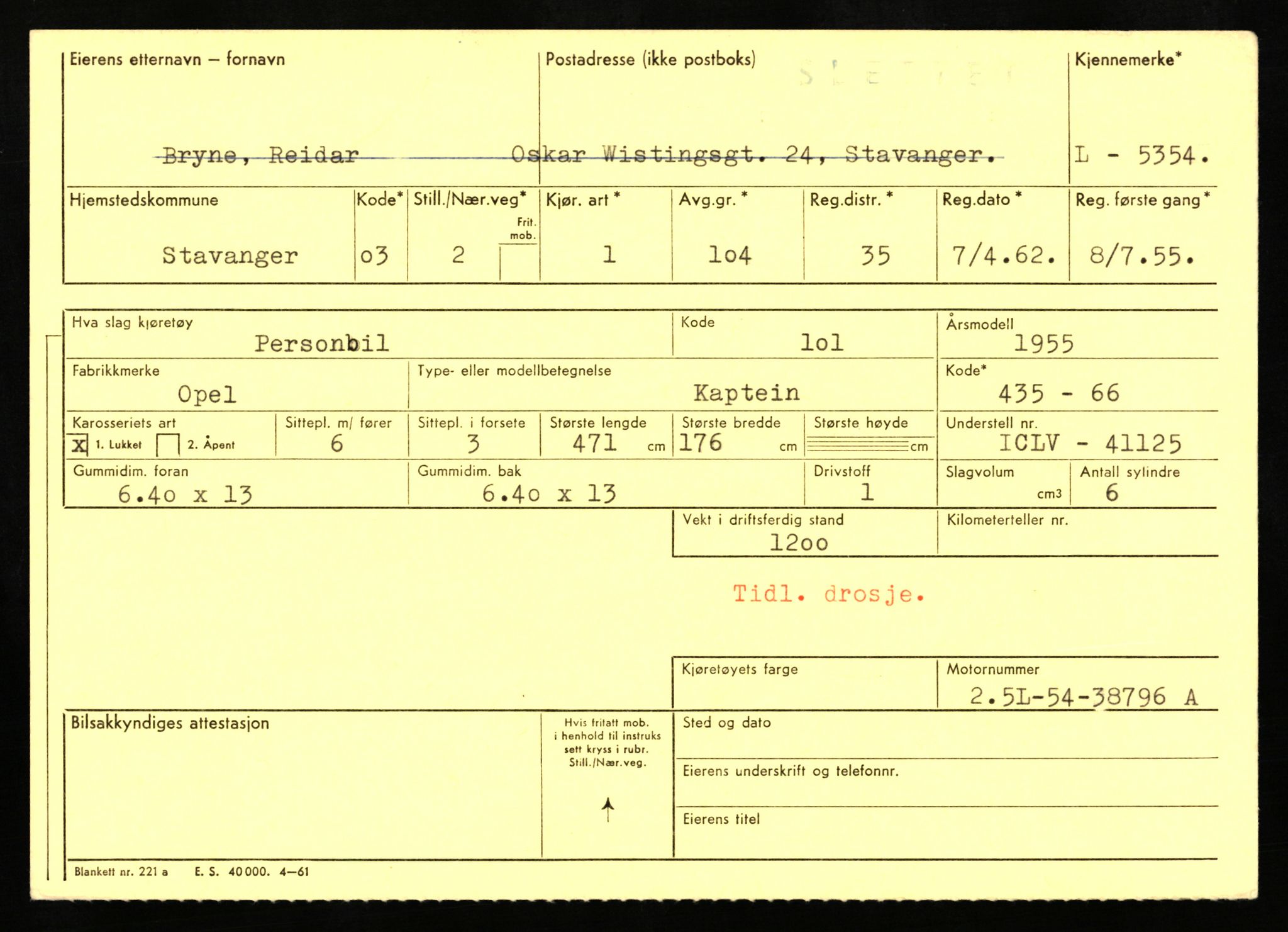 Stavanger trafikkstasjon, AV/SAST-A-101942/0/F/L0014: L-5080 - L-5499, 1930-1971, p. 1407