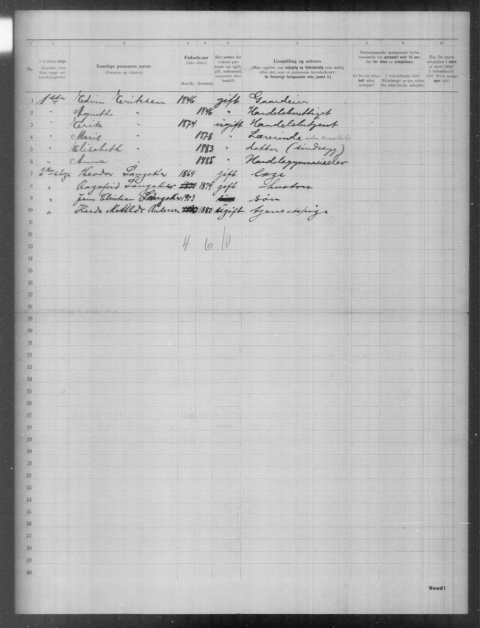 OBA, Municipal Census 1903 for Kristiania, 1903, p. 14310