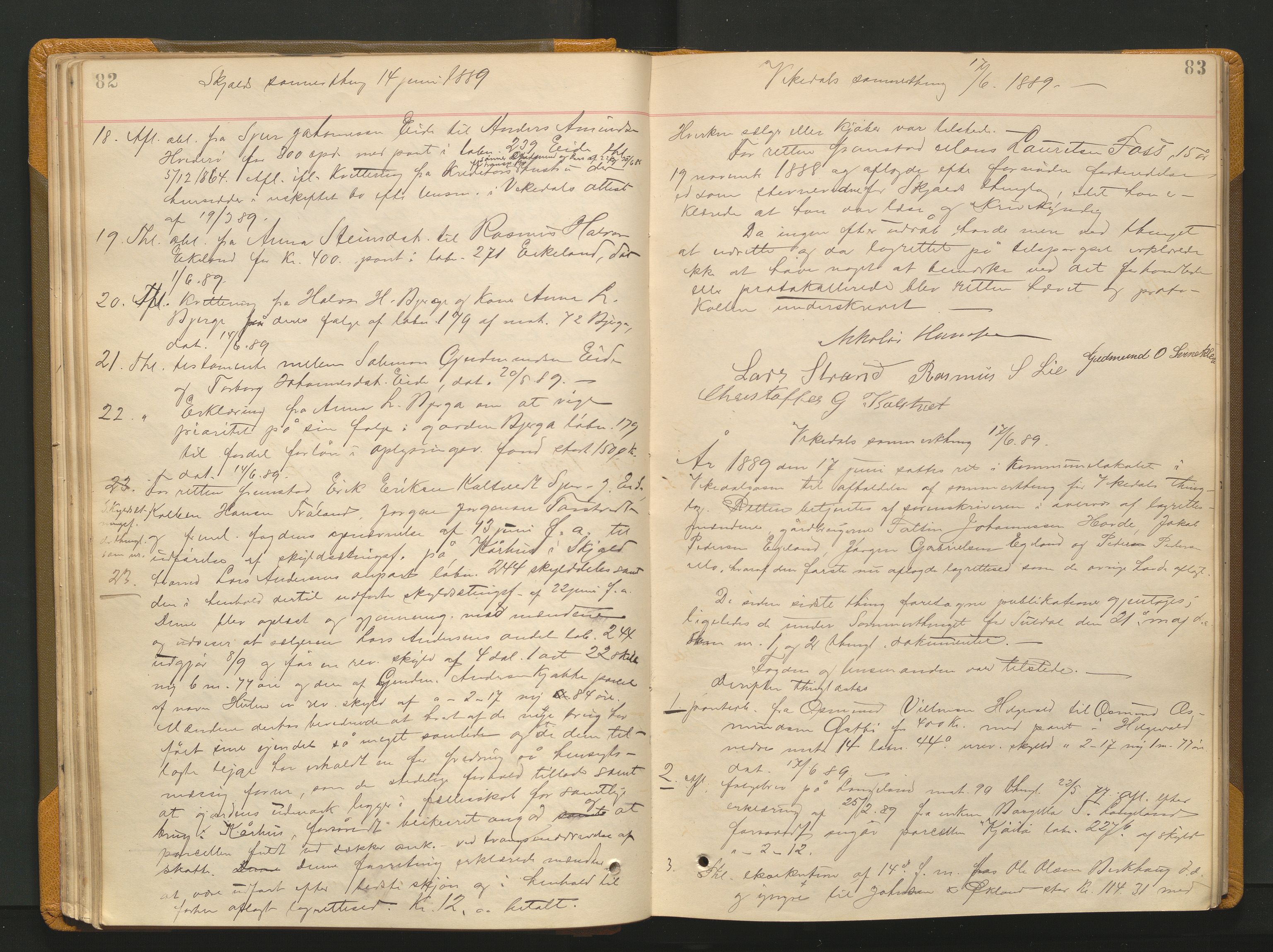 Ryfylke tingrett, AV/SAST-A-100055/001/I/IB/IB0/L0015: Tingbok, Ryfylke, 1889-1891, p. 82-83