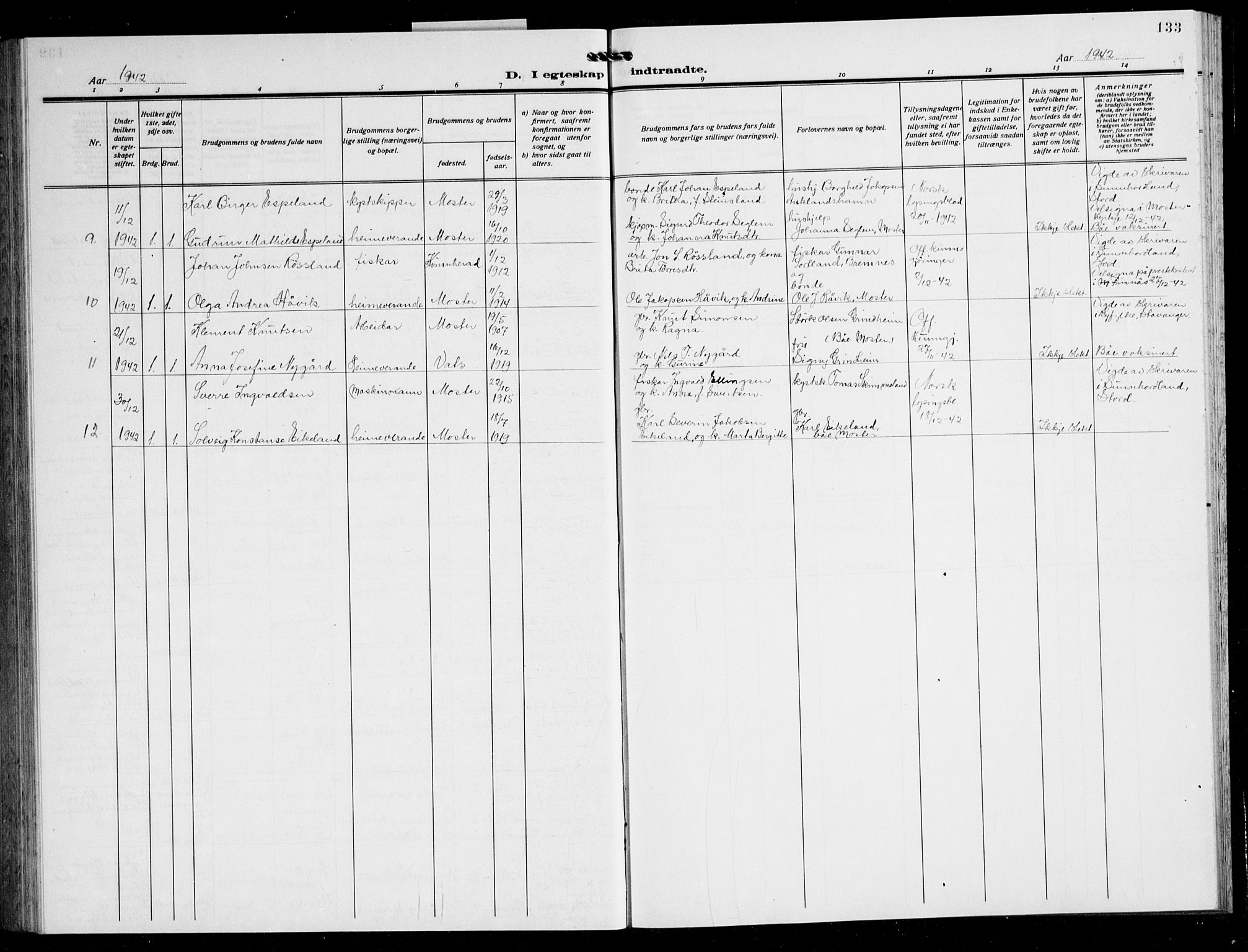 Finnås sokneprestembete, AV/SAB-A-99925/H/Ha/Hab/Haba/L0005: Parish register (copy) no. A 5, 1924-1945, p. 133