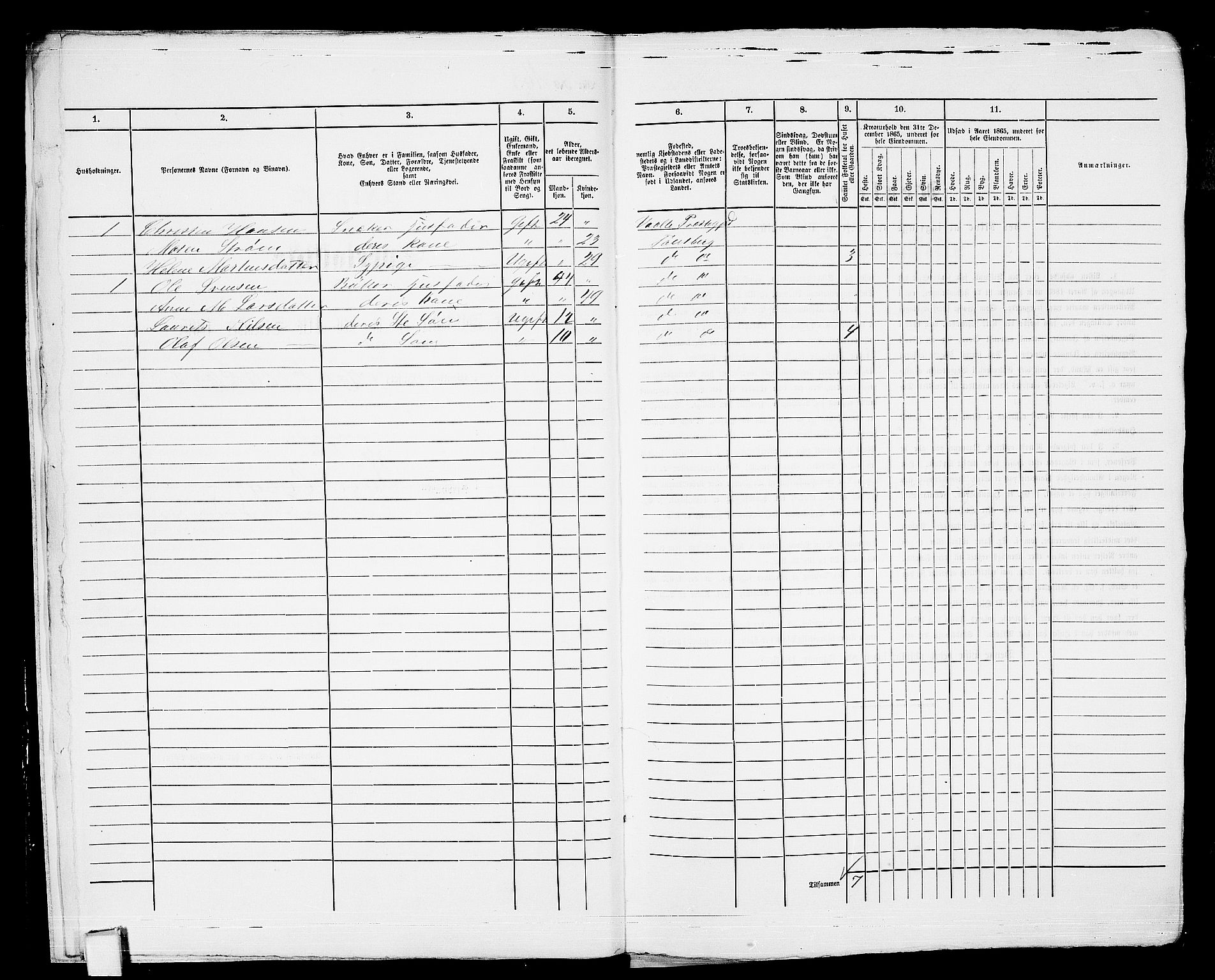 RA, 1865 census for Tønsberg, 1865, p. 371