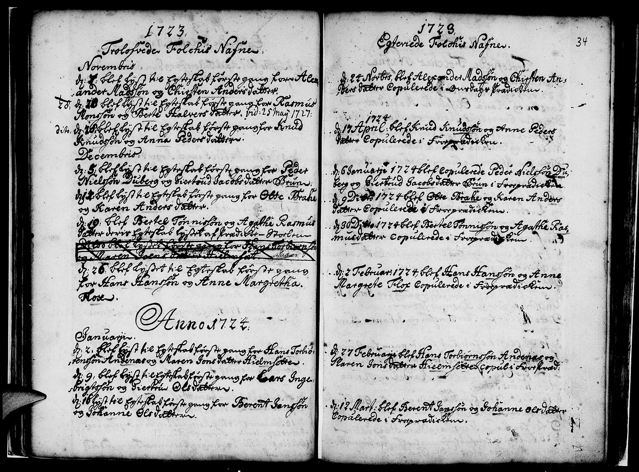 Nykirken Sokneprestembete, SAB/A-77101/H/Haa/L0007: Parish register (official) no. A 7, 1719-1781, p. 34