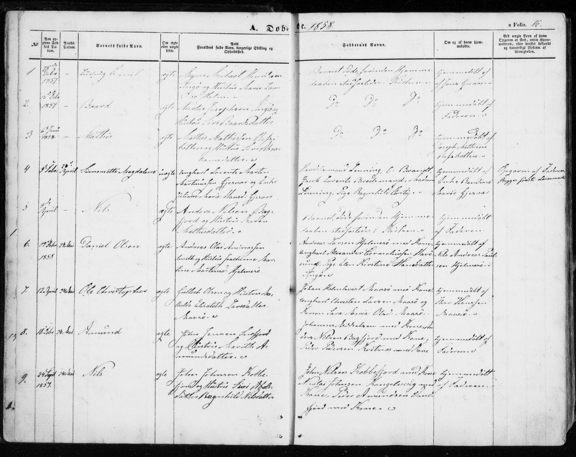 Måsøy sokneprestkontor, SATØ/S-1348/H/Ha/L0002kirke: Parish register (official) no. 2, 1852-1865, p. 16