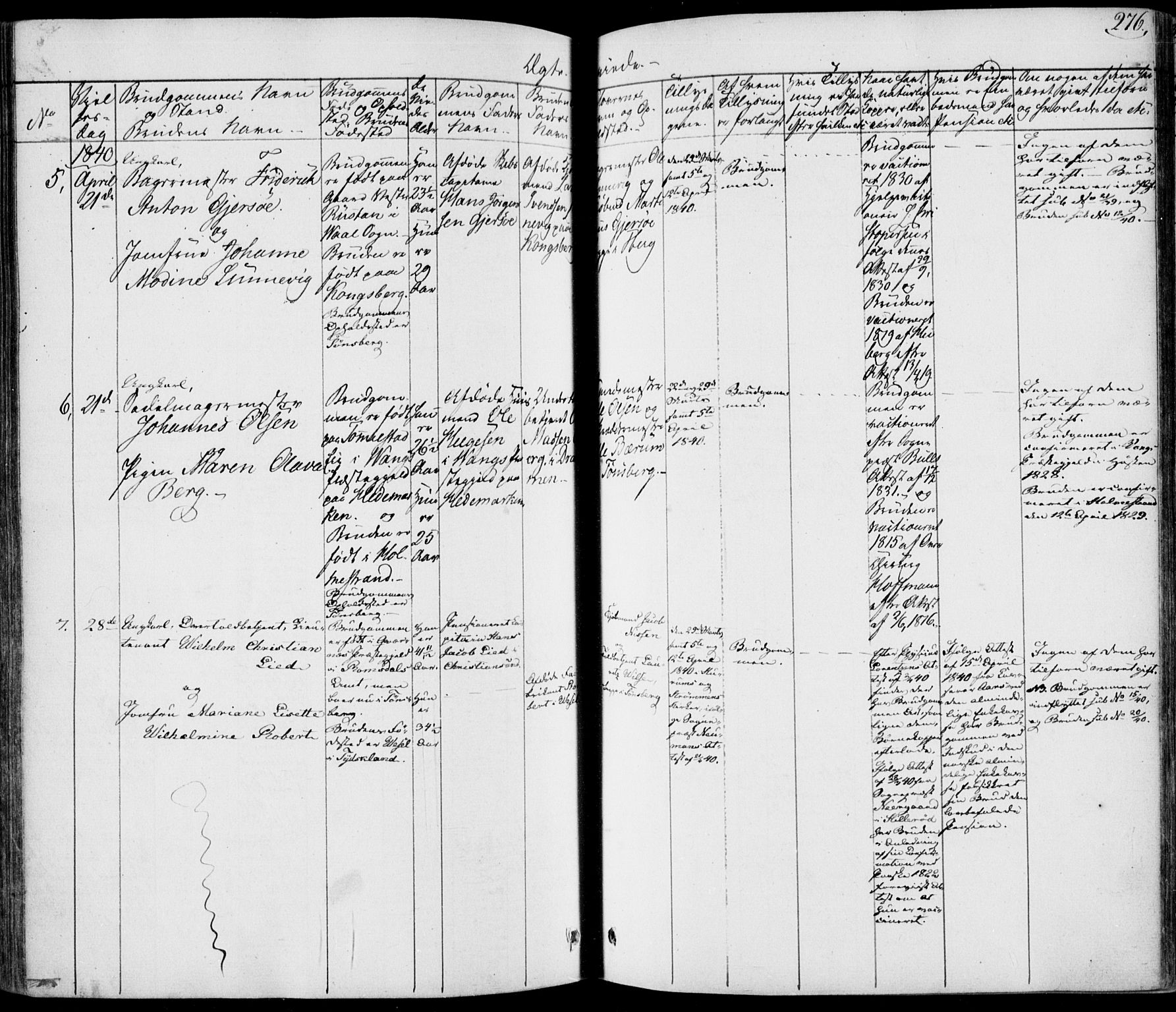 Tønsberg kirkebøker, AV/SAKO-A-330/F/Fa/L0006: Parish register (official) no. I 6, 1836-1844, p. 276