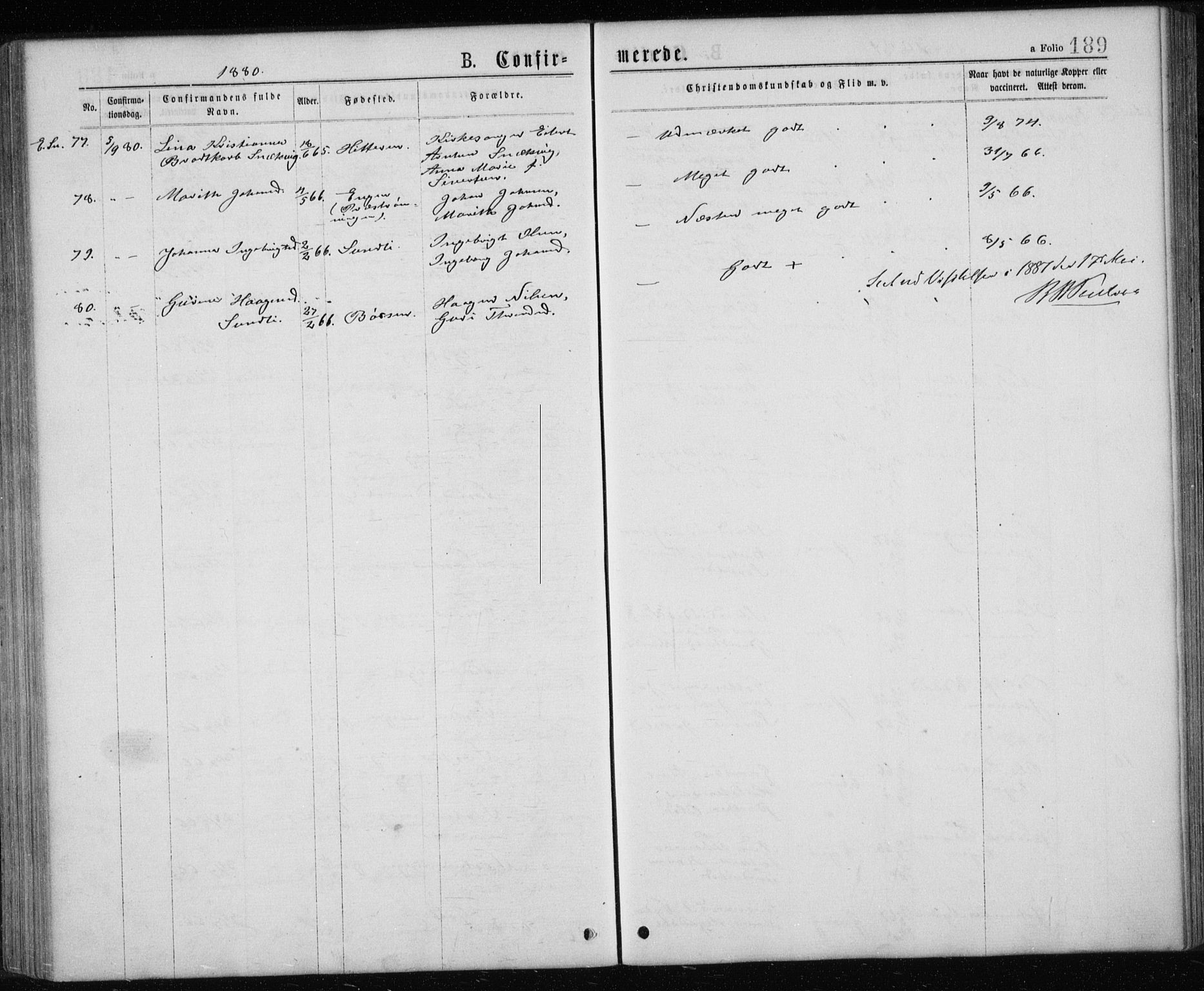 Ministerialprotokoller, klokkerbøker og fødselsregistre - Sør-Trøndelag, AV/SAT-A-1456/668/L0817: Parish register (copy) no. 668C06, 1873-1884, p. 189