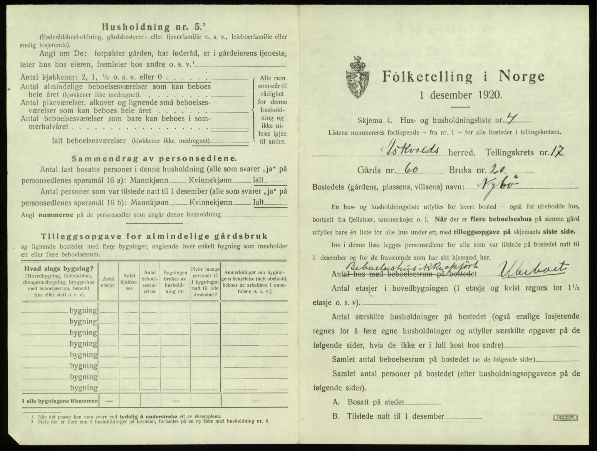 SAB, 1920 census for Askvoll, 1920, p. 914