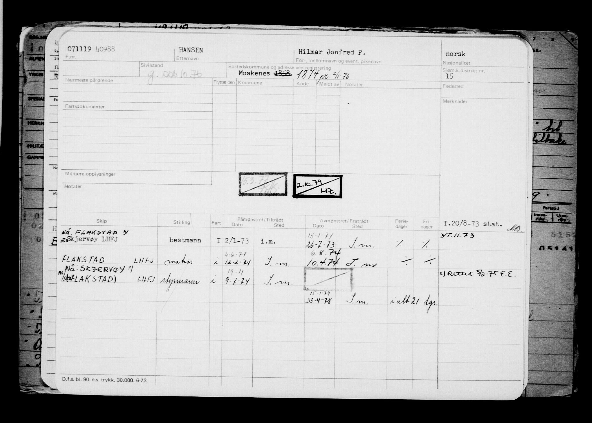 Direktoratet for sjømenn, AV/RA-S-3545/G/Gb/L0173: Hovedkort, 1919, p. 397