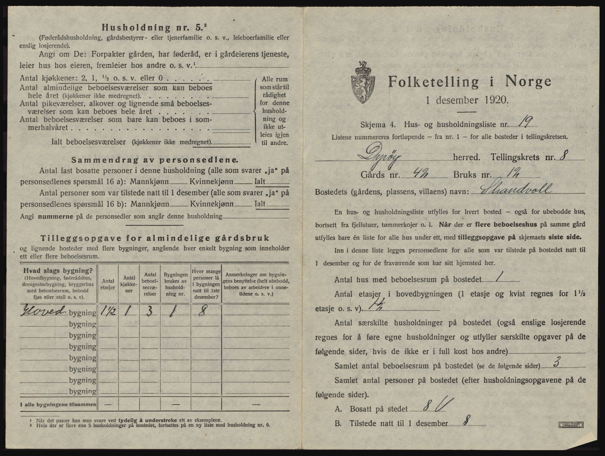 SATØ, 1920 census for Dyrøy, 1920, p. 633