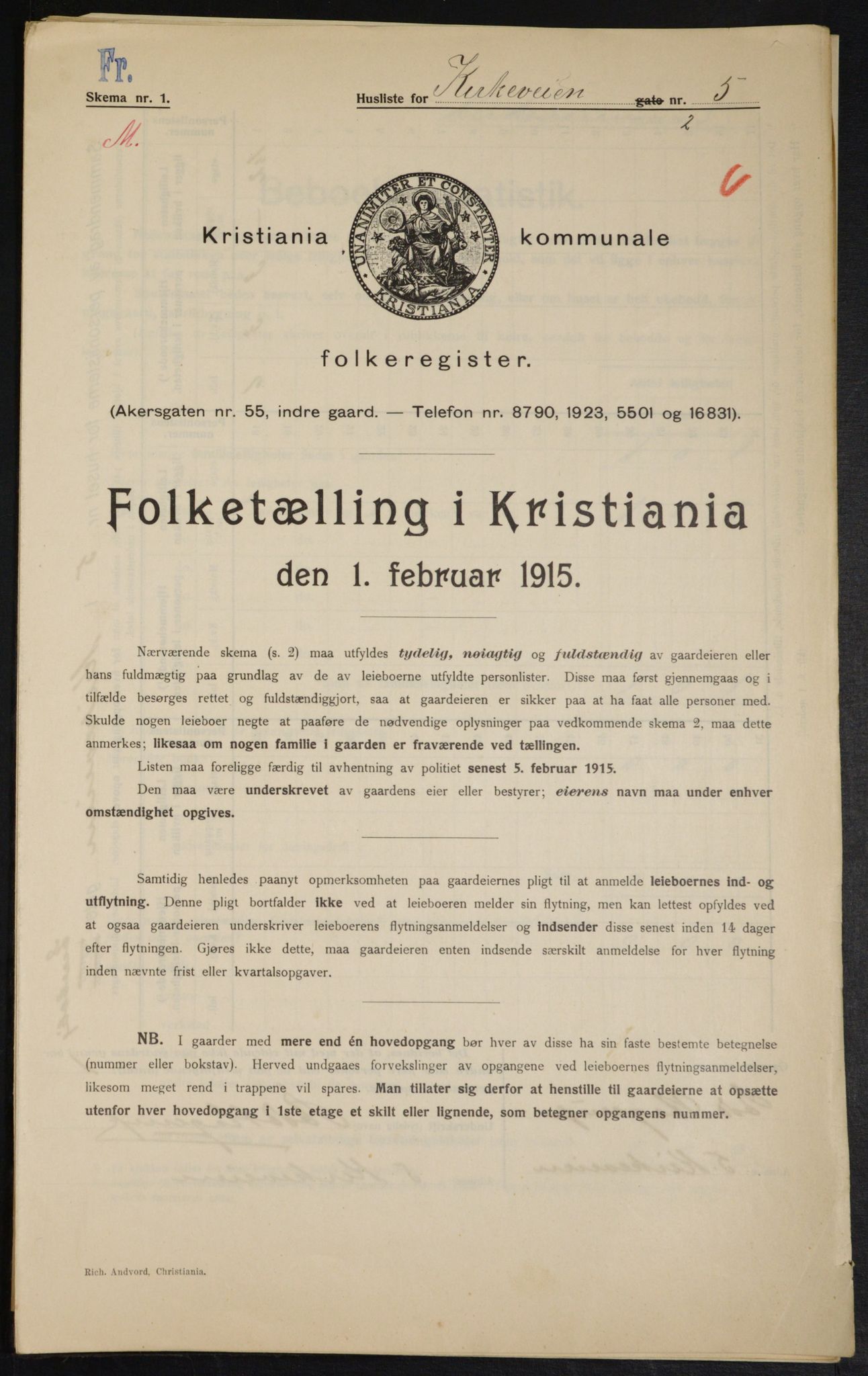 OBA, Municipal Census 1915 for Kristiania, 1915, p. 50424