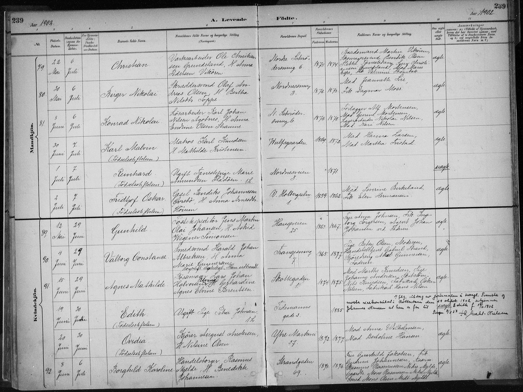 Nykirken Sokneprestembete, SAB/A-77101/H/Haa/L0018: Parish register (official) no. B 6, 1895-1903, p. 239